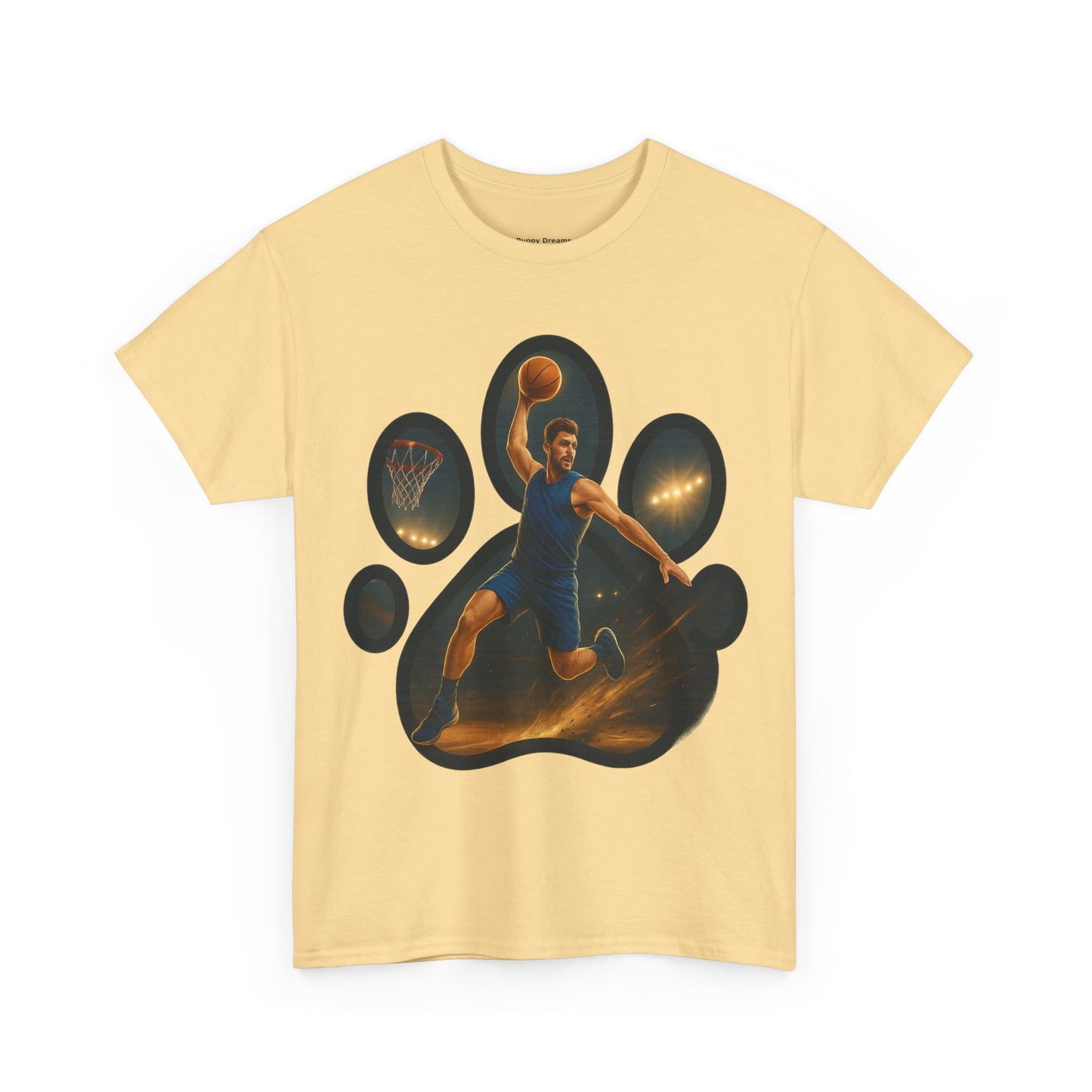 Paw Print Sports Tee | Unisex Heavy Cotton T-Shirt, Animal Lover Gift, Athletes Apparel, Cool Gym Wear, Unique Pet Lover Gift