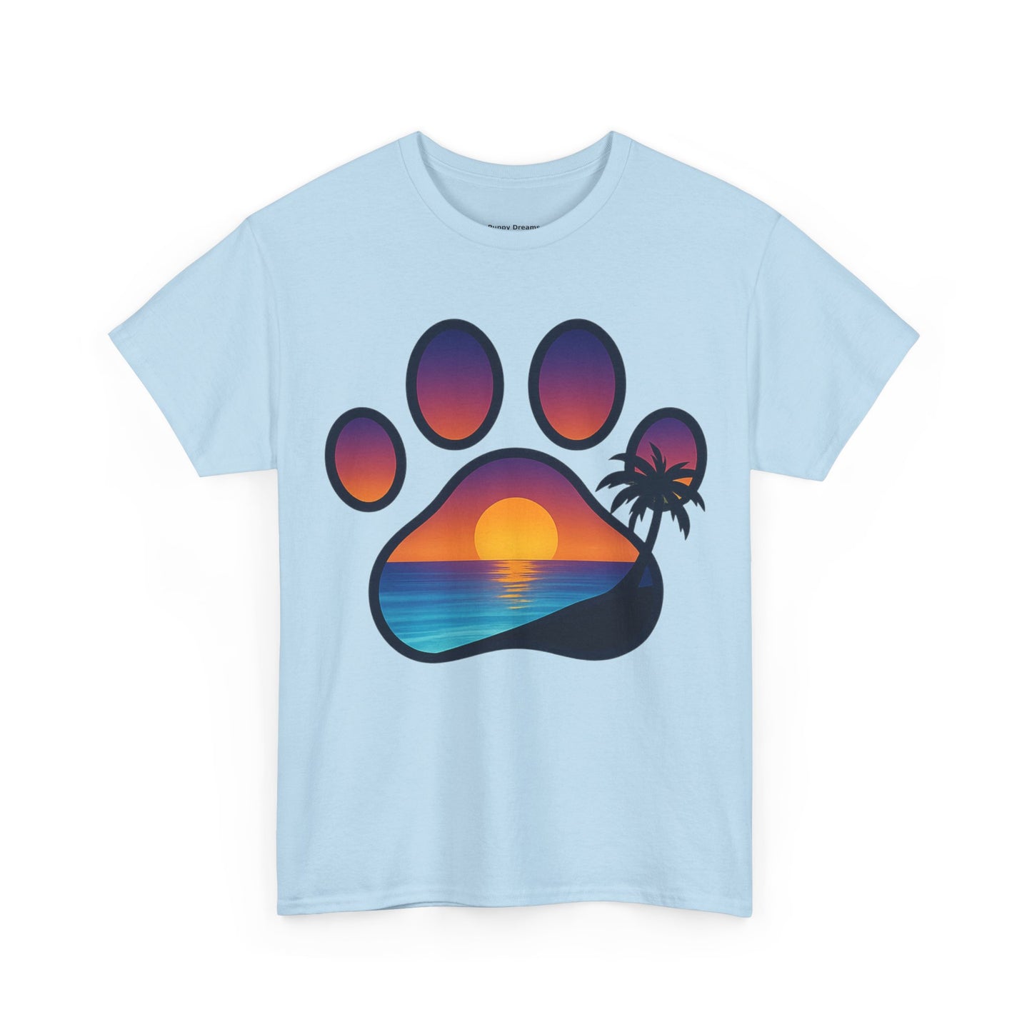 Sunset Beach Paw Print Tee | Pet Lovers Shirt, Gift for Dog Owners, Casual Wear, Summer Vibes, Animal Lover Apparel