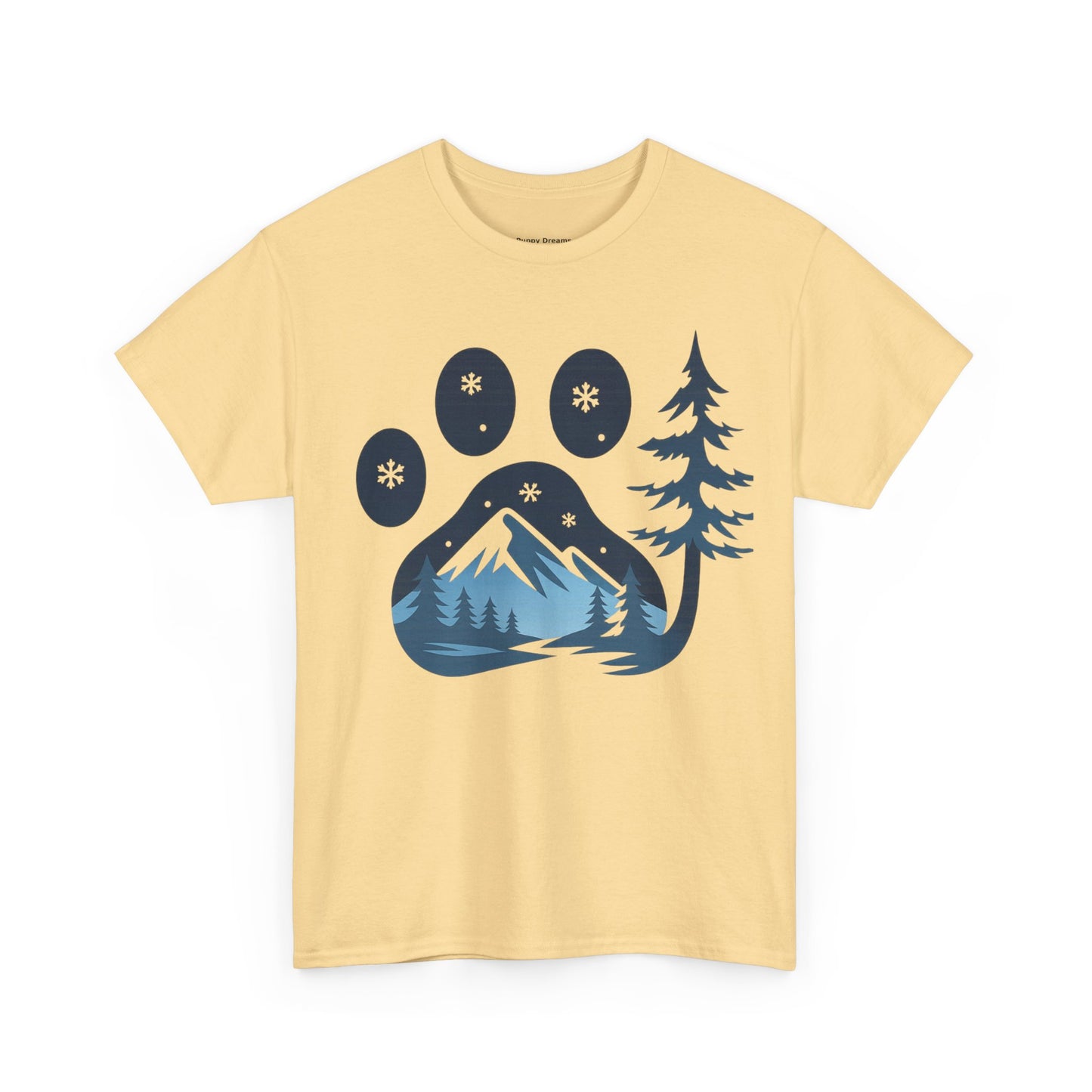 Mountain Paw Print Tee, Nature Lover Gift, Hiking T-Shirt, Animal Print Shirt, Unisex Graphic Tee, Outdoor Adventure Wear