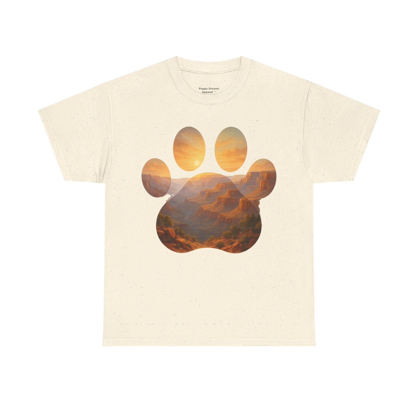 Sunset Paw Print Tee, Unisex T-Shirt for Pet Lovers, Cute Animal Graphic Shirt, Comfortable Everyday Wear, Gift for Dog Owners