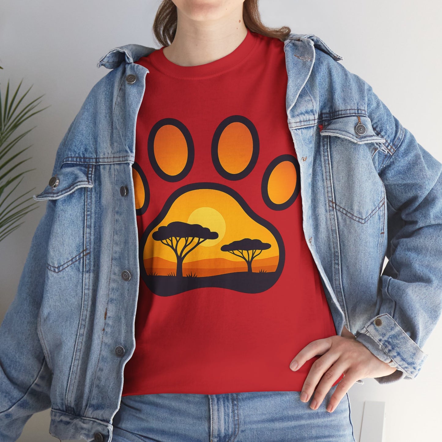 Sunset Paw Print Unisex Tee, Animal Lover Shirt, Nature Graphic T-Shirt, Gift for Pet Owners, Outdoor Adventure Apparel