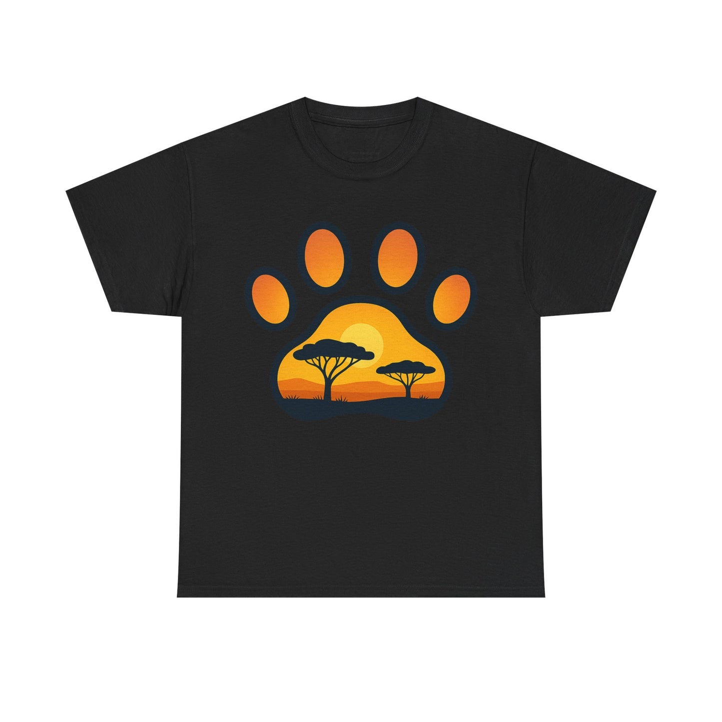 Sunset Paw Print Unisex Tee, Animal Lover Shirt, Nature Graphic T-Shirt, Gift for Pet Owners, Outdoor Adventure Apparel