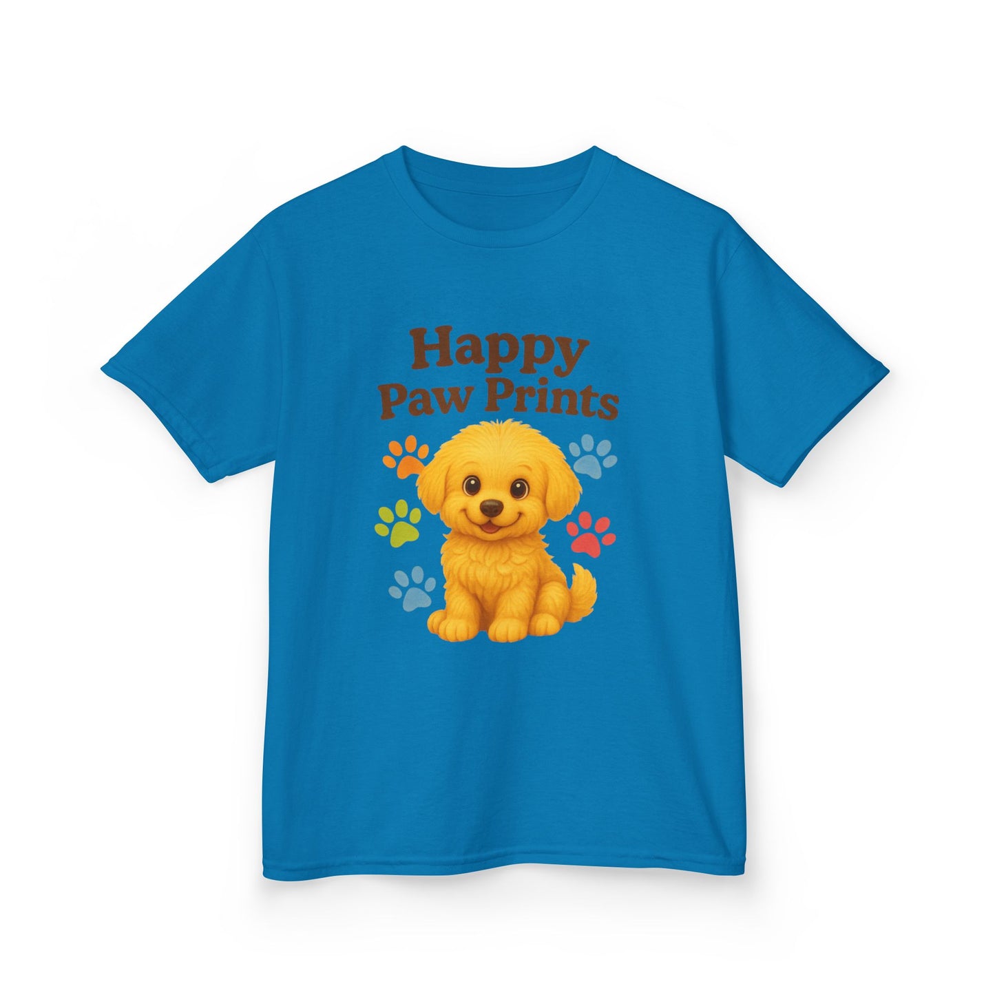 Cute Puppy Kids Tee - Happy Paw Prints T-Shirt, Animal Lover Gift, Youth Apparel, Birthday Gift, Pet-Themed Clothing
