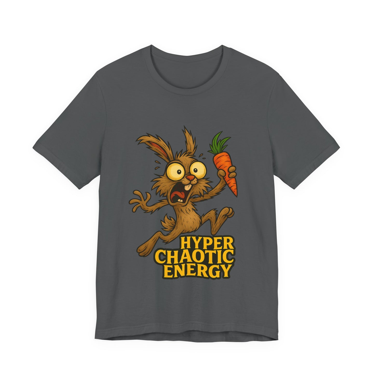 Rabbit Cartoon Tee - "Hyper Chaotic Energy" / "Rabbits Let Me Overthink About It" Graphic T-Shirt