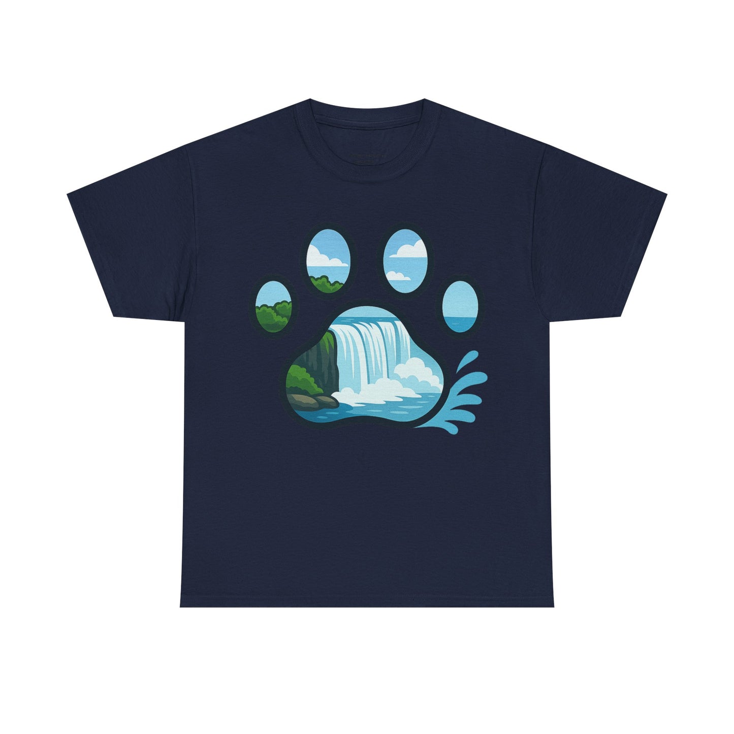 Nature-Inspired Paw Print Tee, Unisex Heavy Cotton Tee, Cute Animal Shirt, Outdoor Lover Gift, Eco-Friendly Apparel, Casual Wear