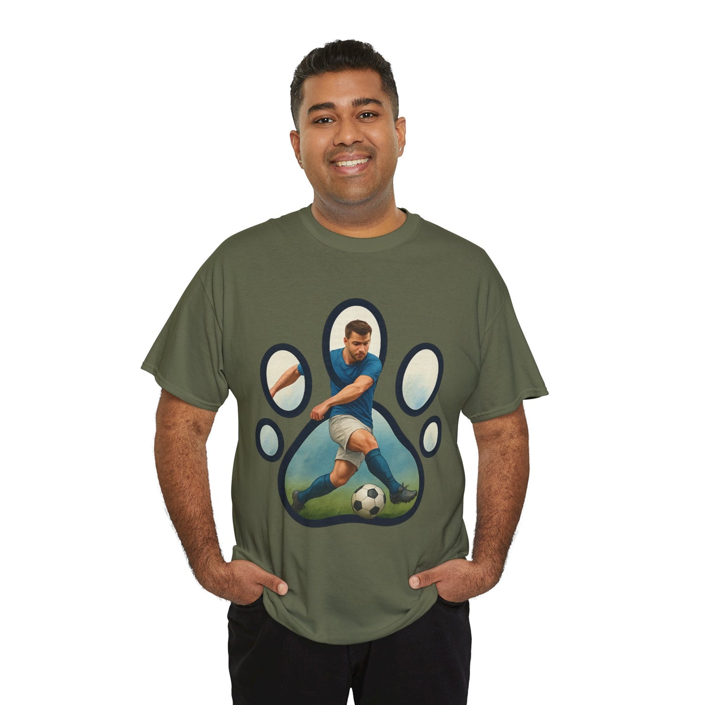 Soccer Paw Print Tee | Pet Lover Shirt, Animal Paw T-Shirt, Sports Gift, Unisex Apparel, Dog Lover Clothing