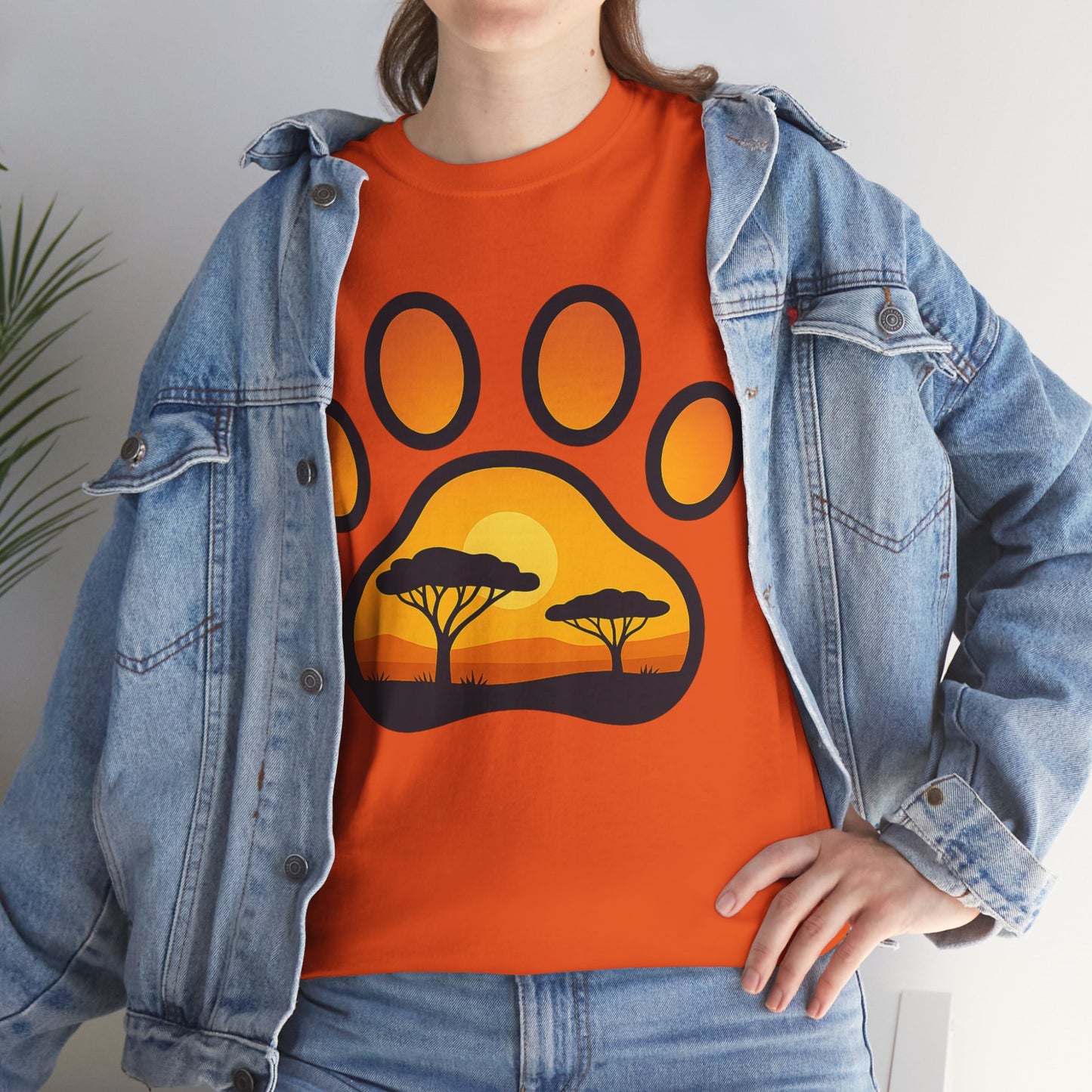 Sunset Paw Print Unisex Tee, Animal Lover Shirt, Nature Graphic T-Shirt, Gift for Pet Owners, Outdoor Adventure Apparel