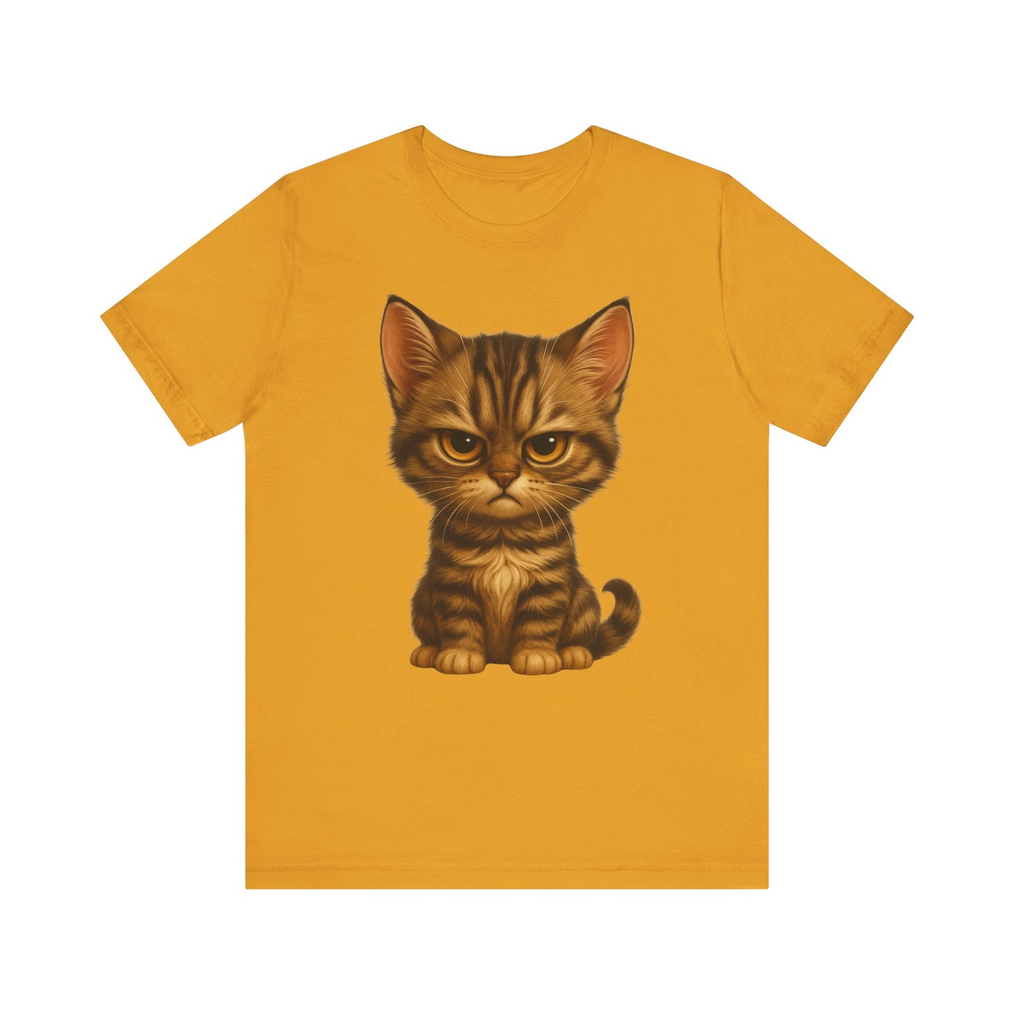 Cute Grumpy Tabby Kitten T-Shirt — Adorable Cat Graphic Tee