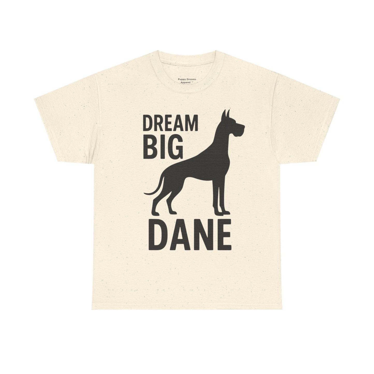 Dream Big Dane Unisex Heavy Cotton Tee, Great Dane Dog Lover Shirt, Pet Gift, Casual Wear, Dog Owner Tee, Animal Lover Apparel