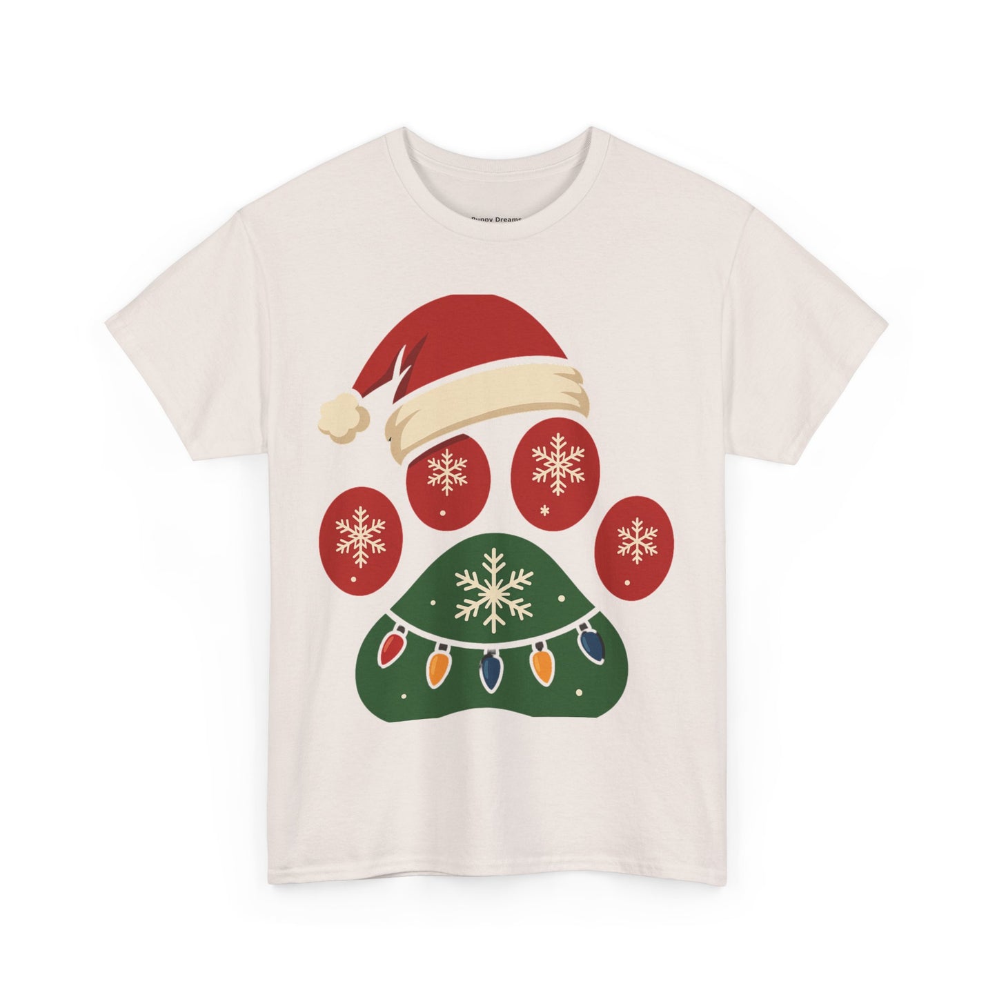 Festive Dog Paw Print Tee, Holiday T-Shirt for Pet Lovers, Christmas Casual Wear, Cute Pet Apparel, Winter Gift Idea