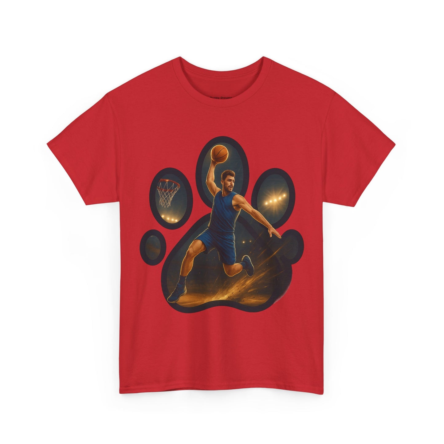 Paw Print Sports Tee | Unisex Heavy Cotton T-Shirt, Animal Lover Gift, Athletes Apparel, Cool Gym Wear, Unique Pet Lover Gift