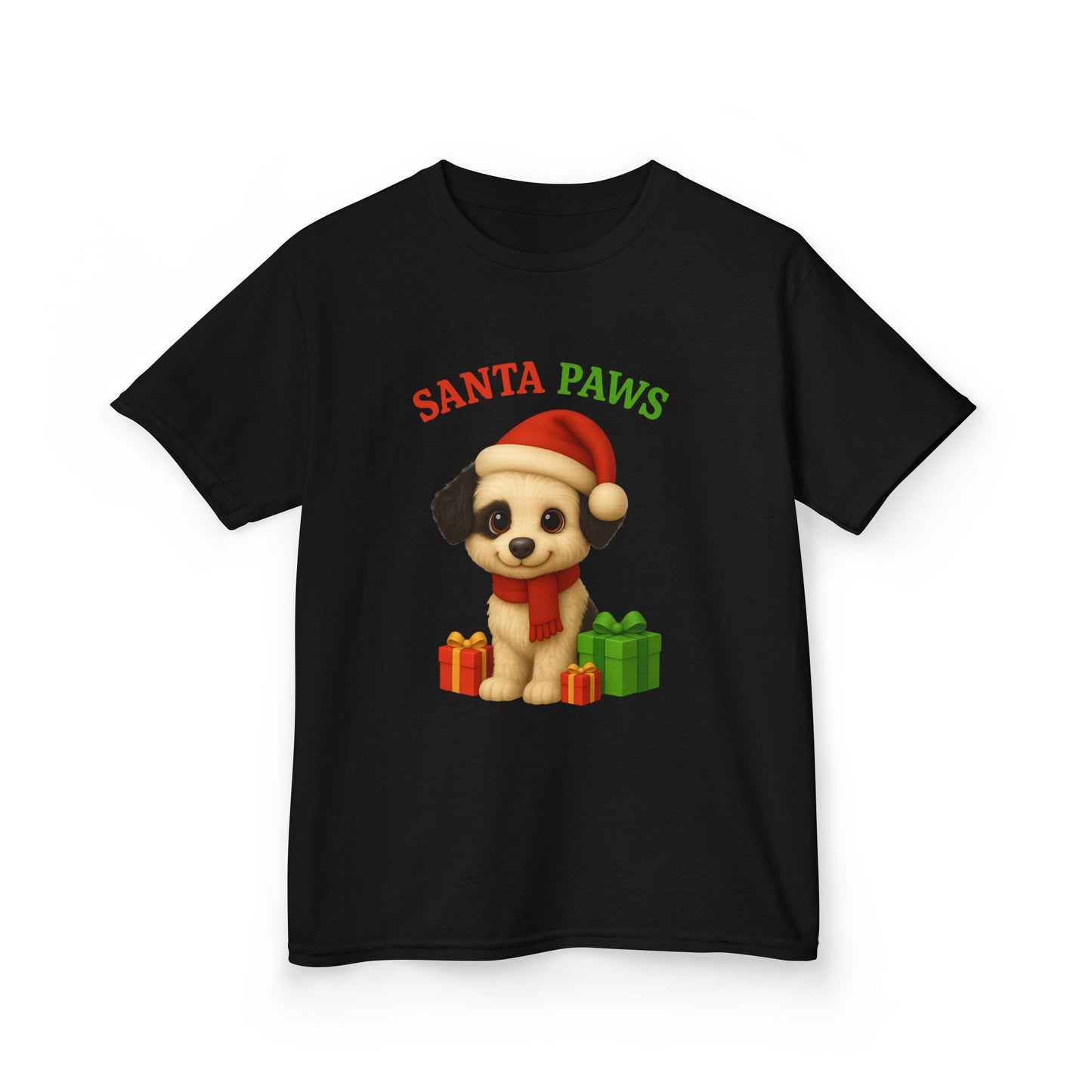 Kids Santa Paws Tee, Adorable Holiday Dog T-Shirt, Christmas Gift for Boys and Girls, Cute Pup Design, Holiday Apparel, Festive Kids Wear