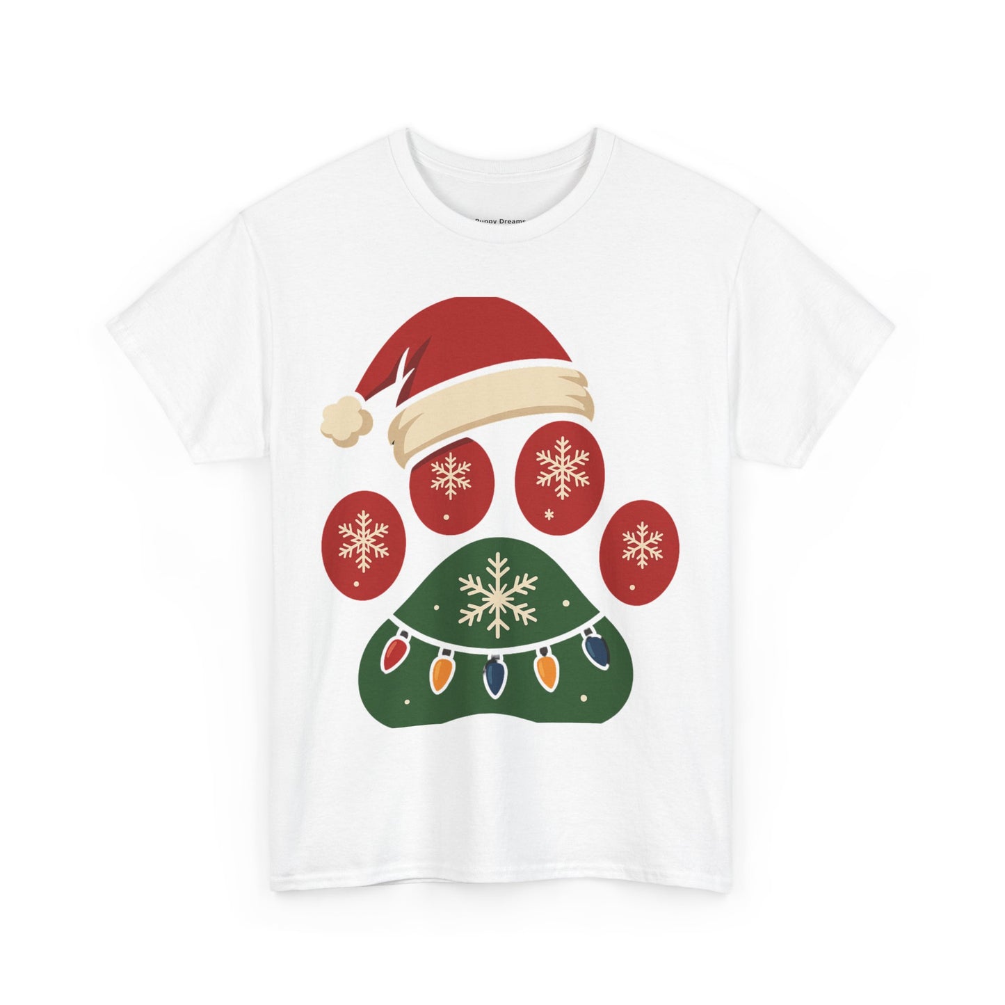 Festive Dog Paw Print Tee, Holiday T-Shirt for Pet Lovers, Christmas Casual Wear, Cute Pet Apparel, Winter Gift Idea