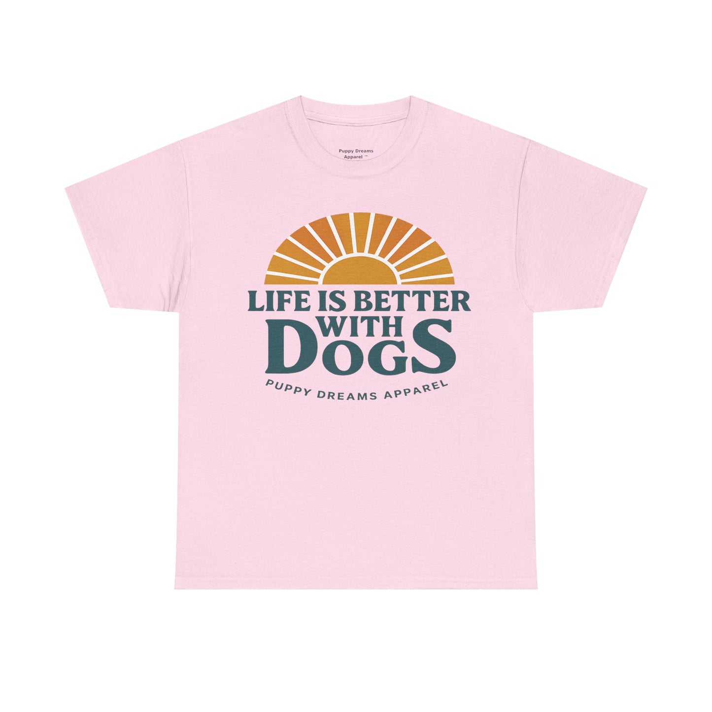 Life is Better with Dogs Unisex Heavy Cotton Tee, Dog Lover Gift, Pet Owner Apparel, Fun Casual Wear, Perfect for Dog Lovers