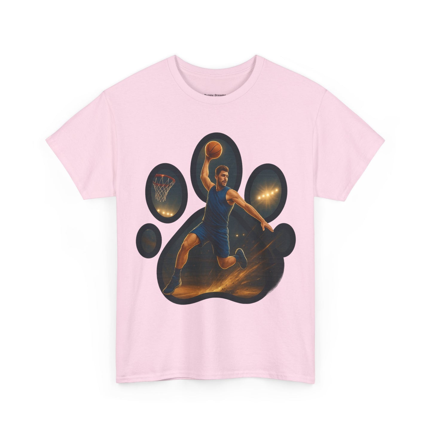Paw Print Sports Tee | Unisex Heavy Cotton T-Shirt, Animal Lover Gift, Athletes Apparel, Cool Gym Wear, Unique Pet Lover Gift