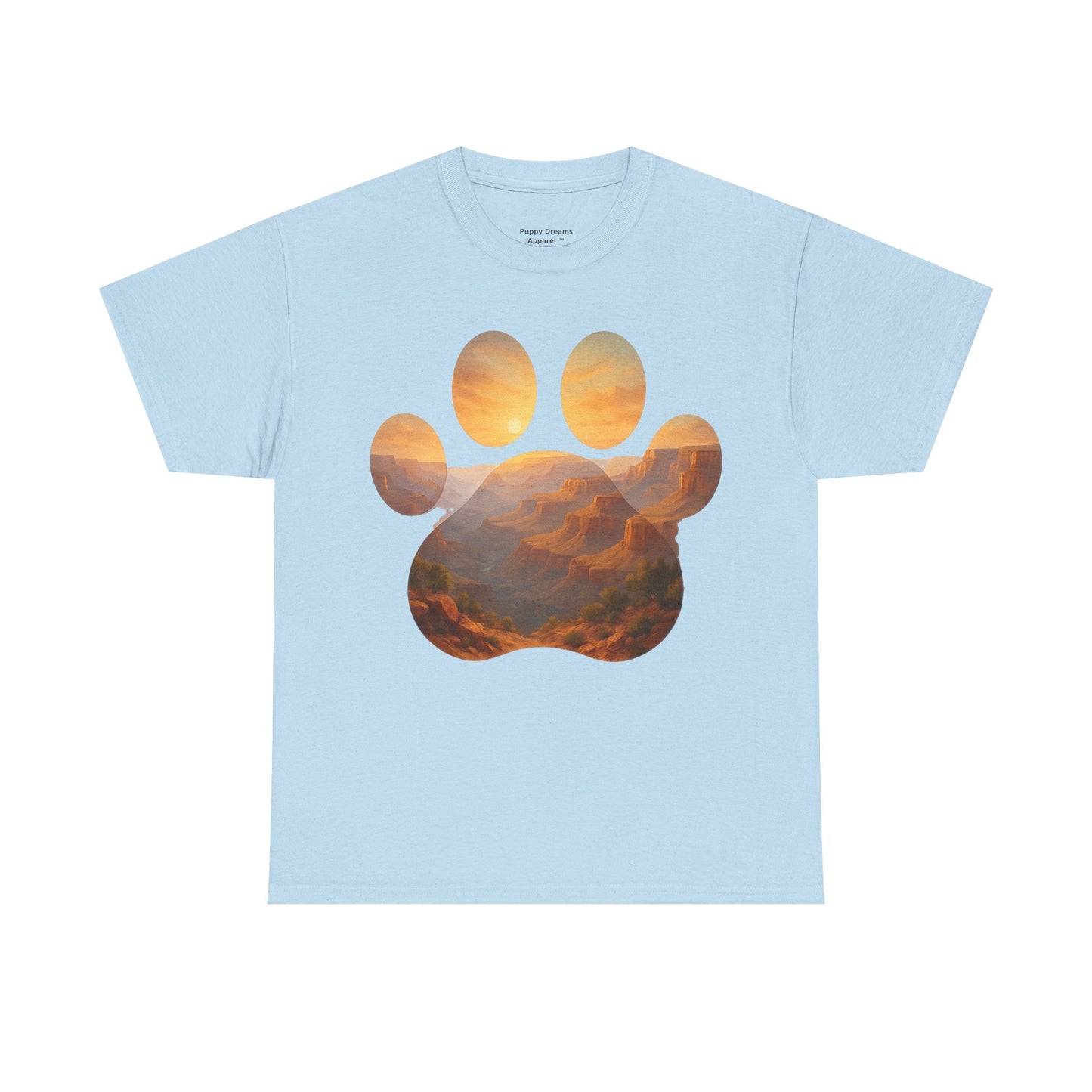 Sunset Paw Print Tee, Unisex T-Shirt for Pet Lovers, Cute Animal Graphic Shirt, Comfortable Everyday Wear, Gift for Dog Owners