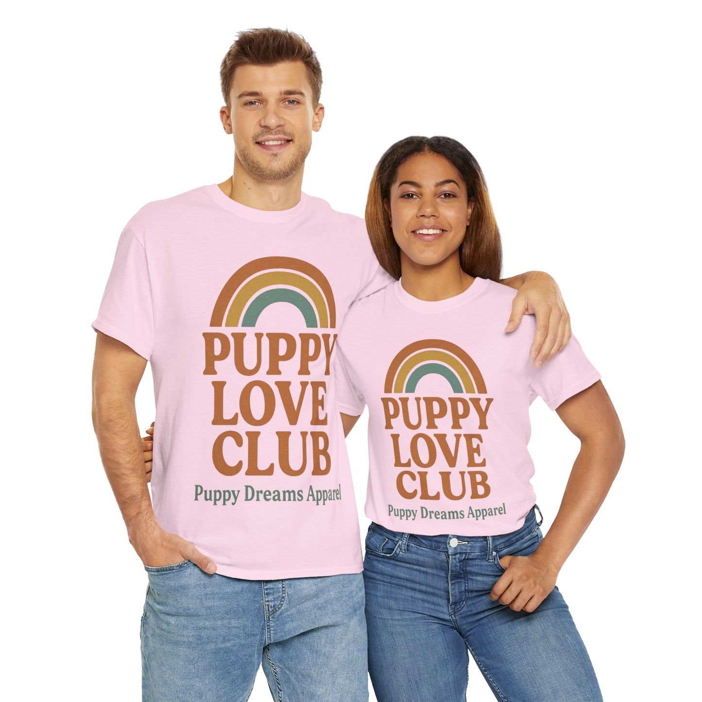 Puppy Love Club Unisex Heavy Cotton Tee, Dog Lover Shirt, Pet Owner Gift, Cute Graphic Tee, Animal Enthusiast Apparel, Casual Everyday Wear