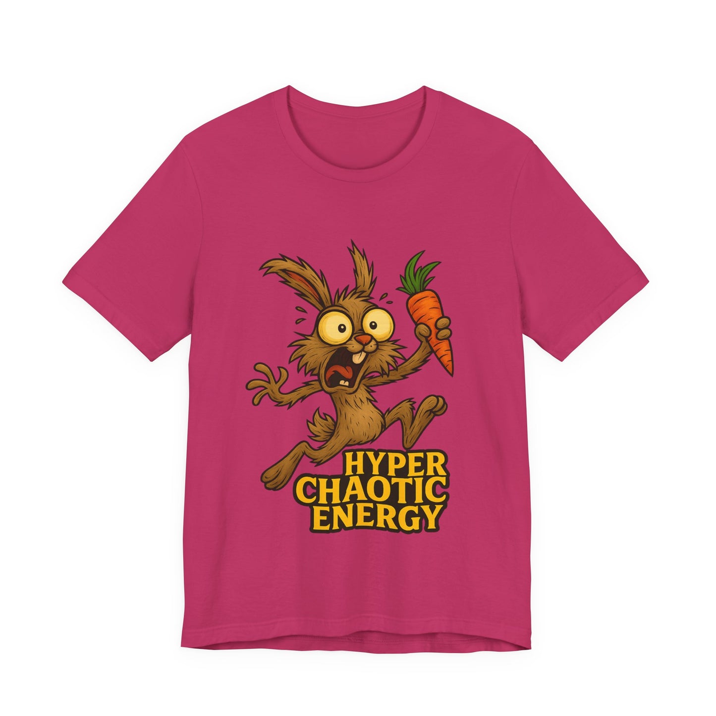 Rabbit Cartoon Tee - "Hyper Chaotic Energy" / "Rabbits Let Me Overthink About It" Graphic T-Shirt