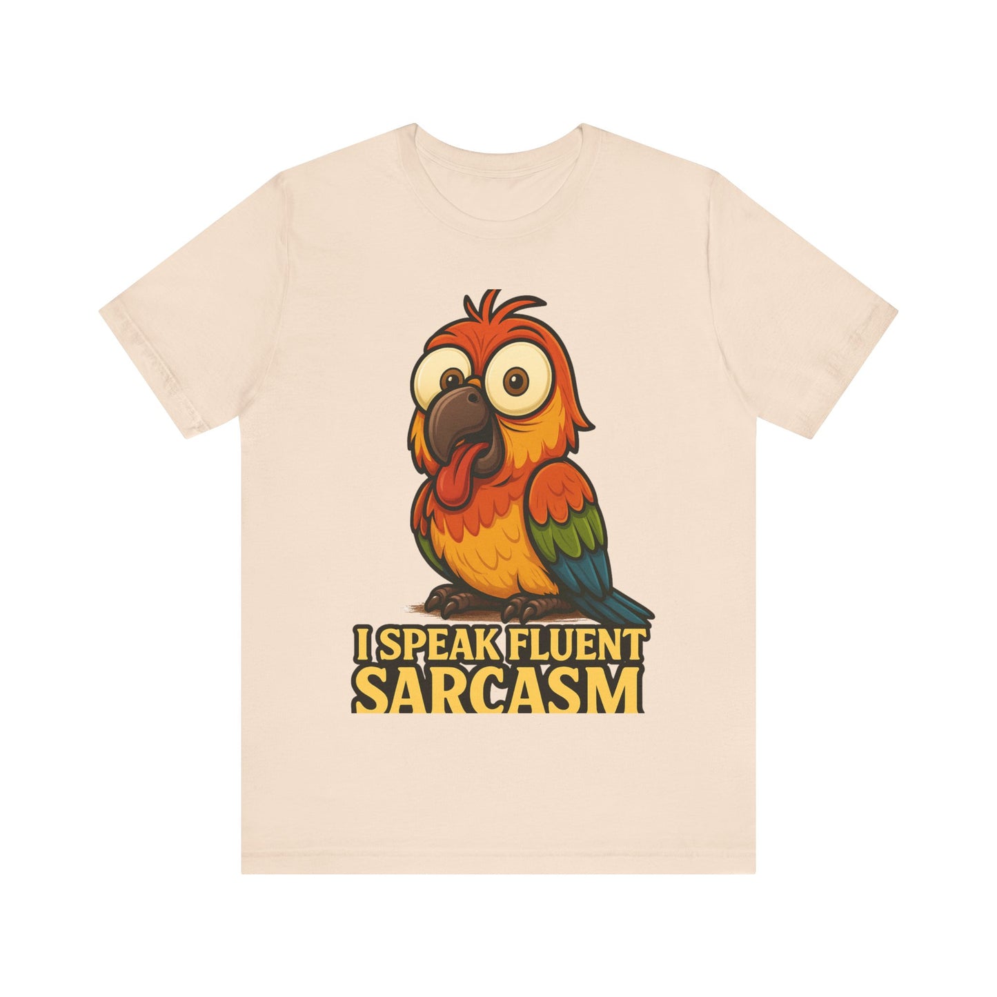 Sarcastic Parrot T-Shirt — "I Speak Fluent Sarcasm" Graphic Tee