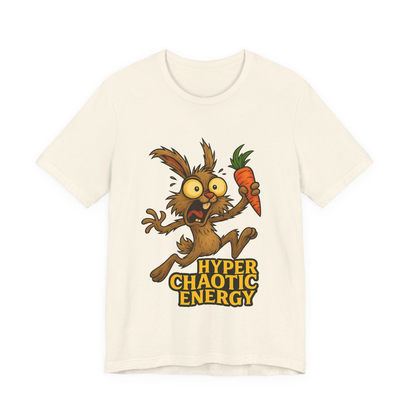 Rabbit Cartoon Tee - "Hyper Chaotic Energy" / "Rabbits Let Me Overthink About It" Graphic T-Shirt