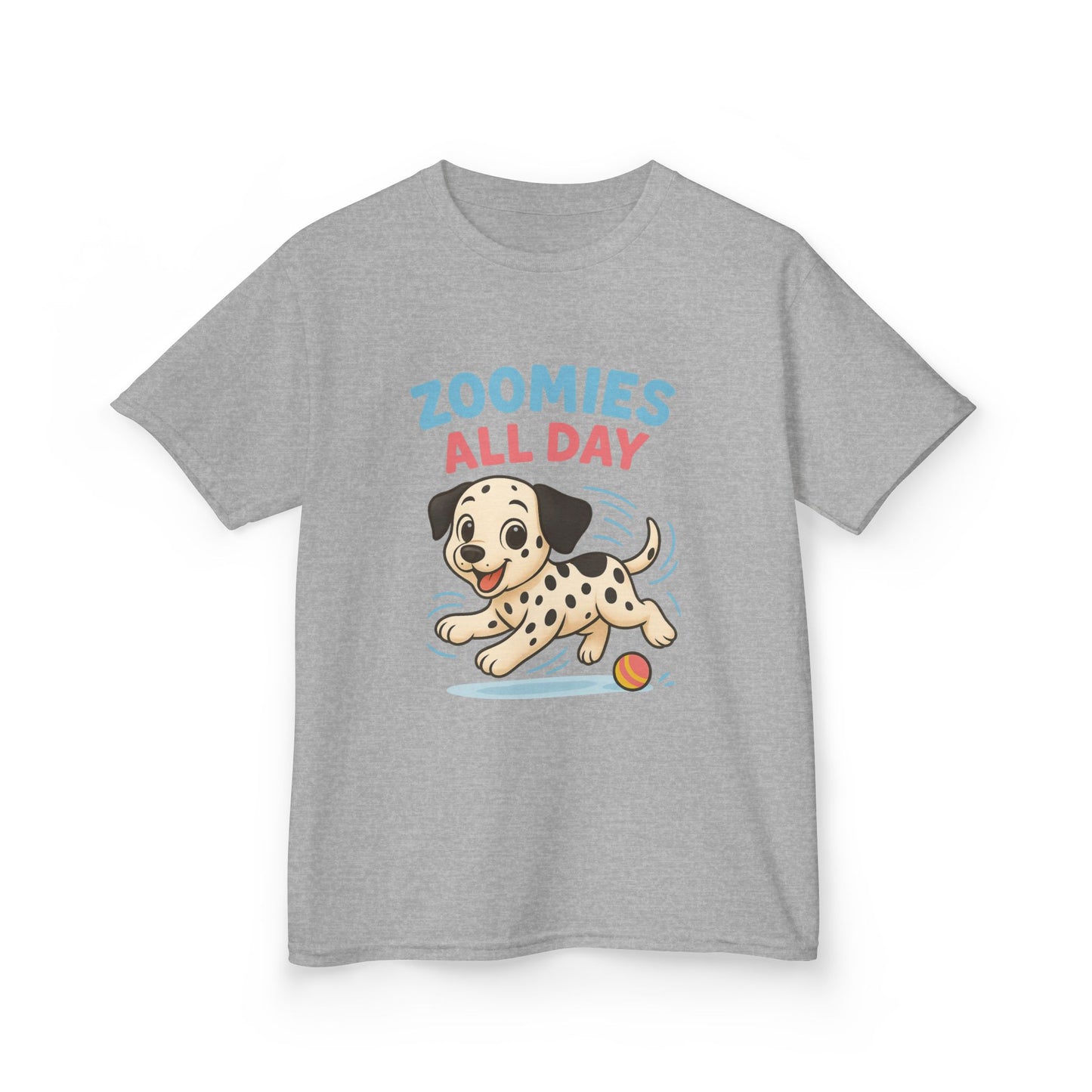 Kids Dalmatian Zoomies Tee, Funny Dog T-Shirt, Kids Playwear, Animal Lover Gift, Pet-Themed Apparel