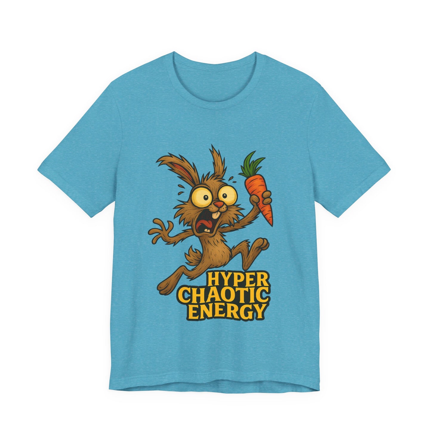 Rabbit Cartoon Tee - "Hyper Chaotic Energy" / "Rabbits Let Me Overthink About It" Graphic T-Shirt
