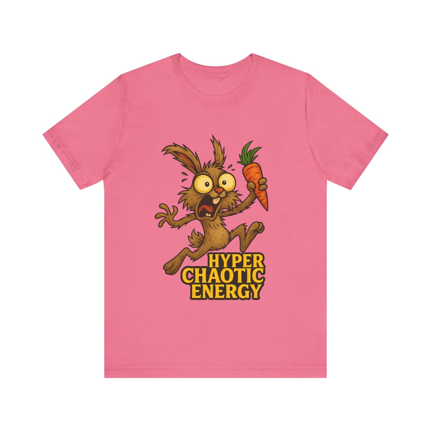 Rabbit Cartoon Tee - "Hyper Chaotic Energy" / "Rabbits Let Me Overthink About It" Graphic T-Shirt