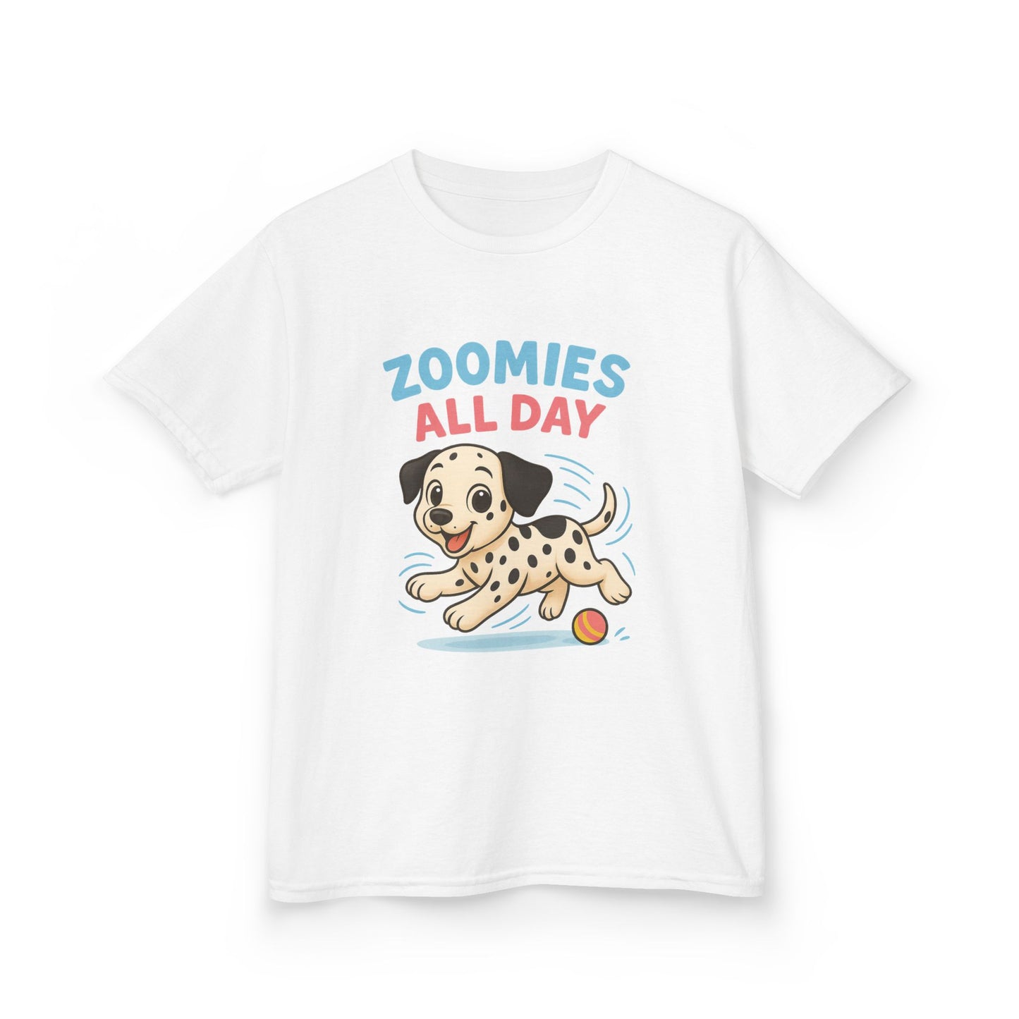 Kids Dalmatian Zoomies Tee, Funny Dog T-Shirt, Kids Playwear, Animal Lover Gift, Pet-Themed Apparel