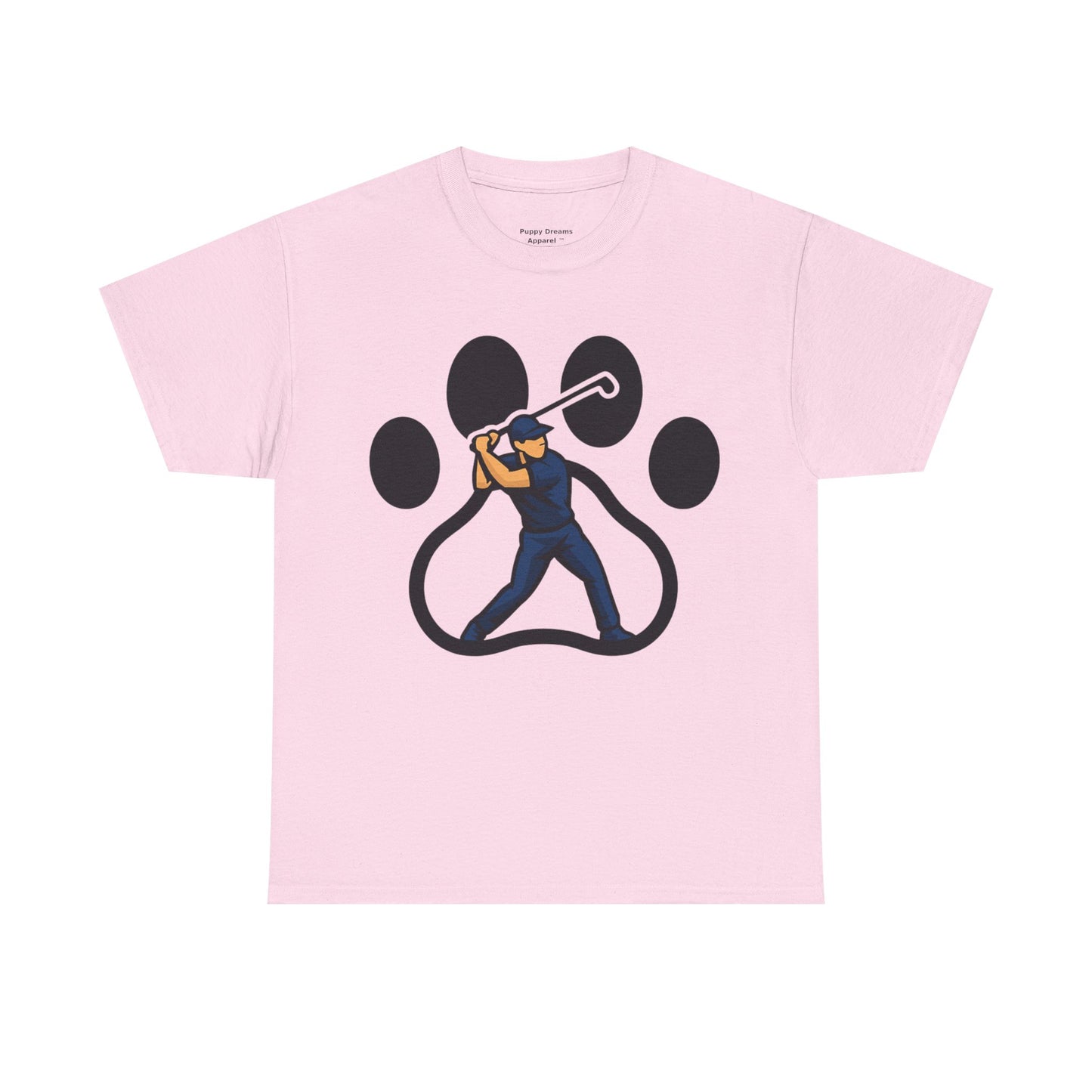 Paw Print Baseball Tee, Unisex Heavy Cotton Tee, Animal Lover Gift, Dog Dad Shirt, Casual Wear, Perfect for Birthdays, Sports Events
