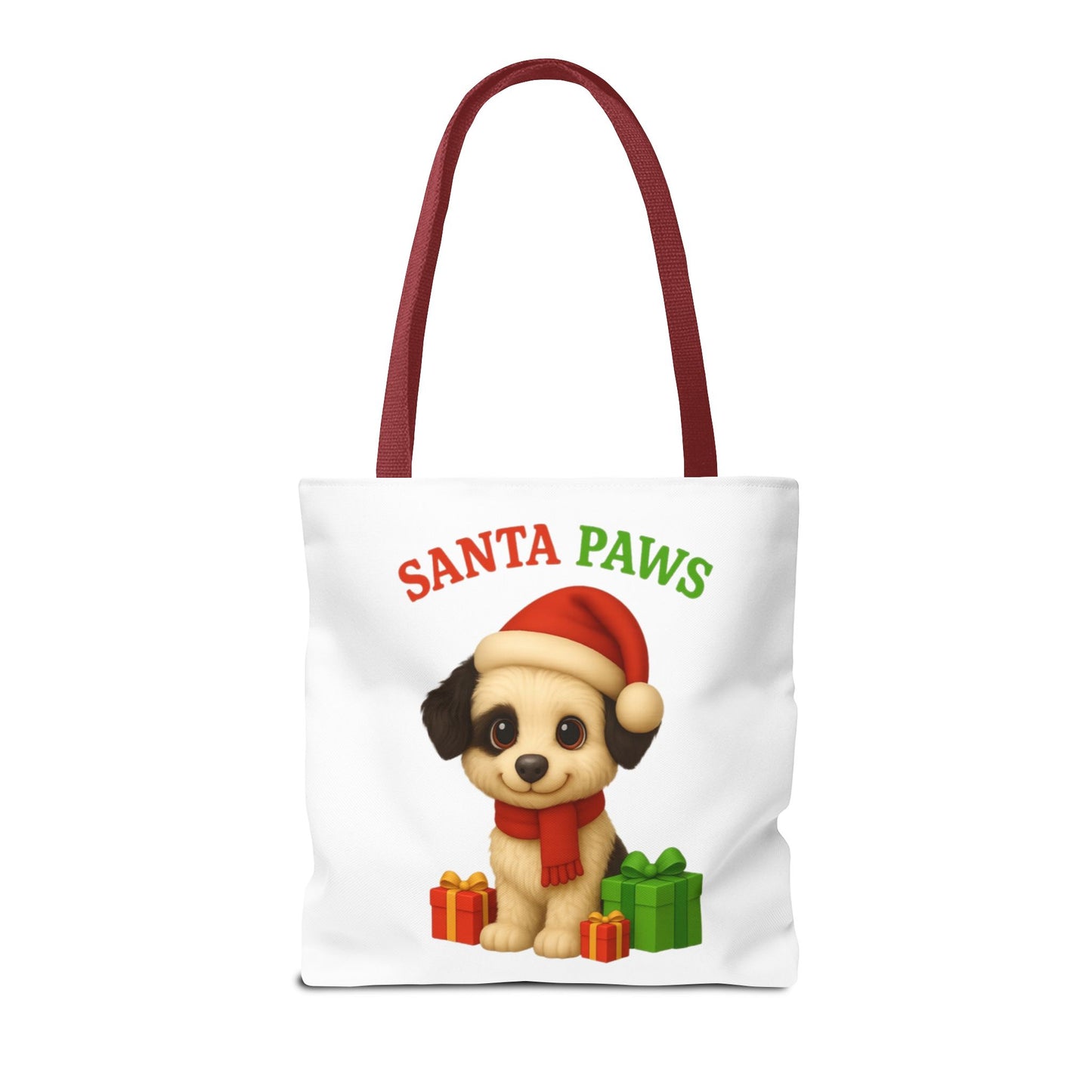 Christmas Dog Tote Bag, Pet Lover Gift, Santa Paws Eco-friendly Bag, Holiday Shopping Tote, Cute Puppy Design, Dog Owner Accessory