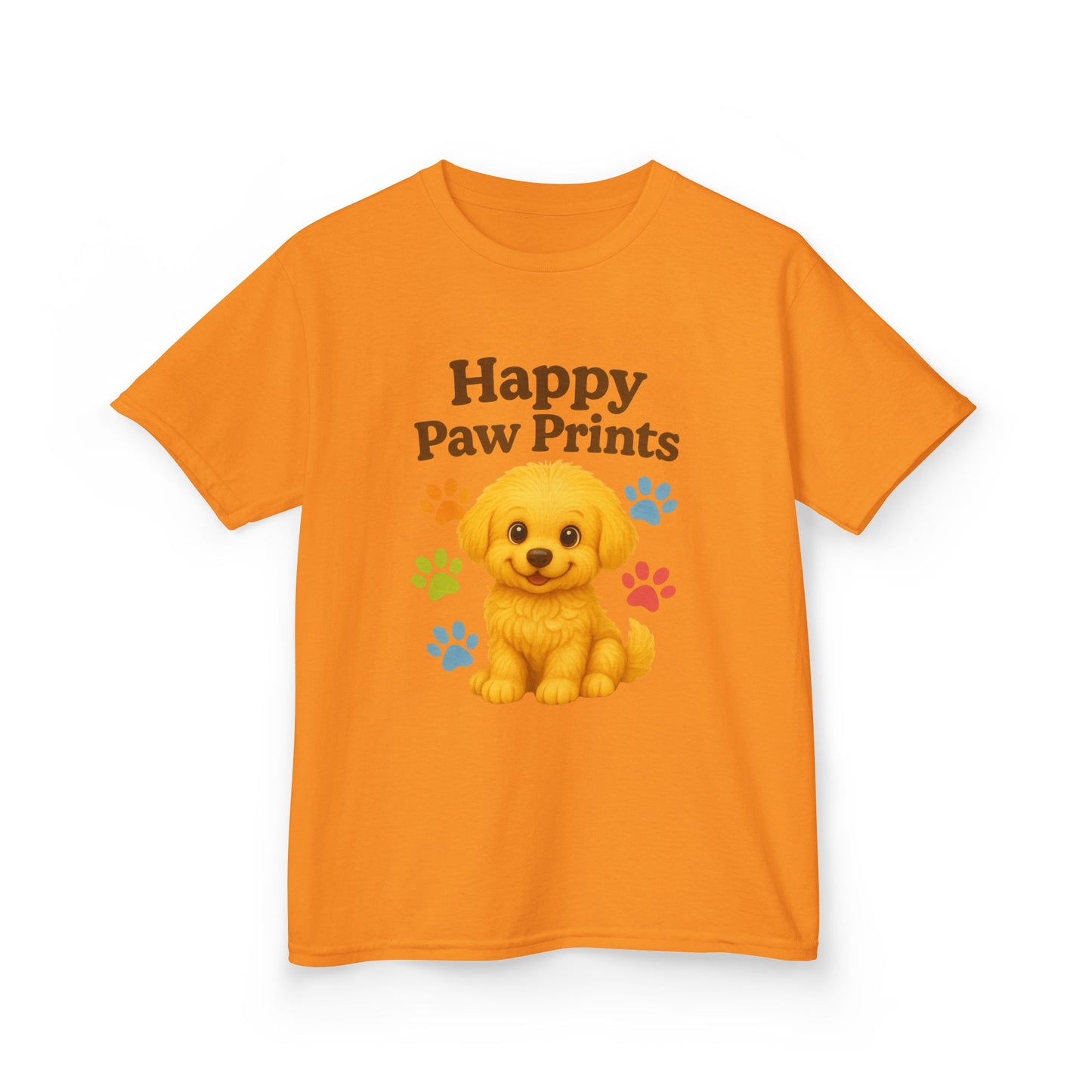 Cute Puppy Kids Tee - Happy Paw Prints T-Shirt, Animal Lover Gift, Youth Apparel, Birthday Gift, Pet-Themed Clothing