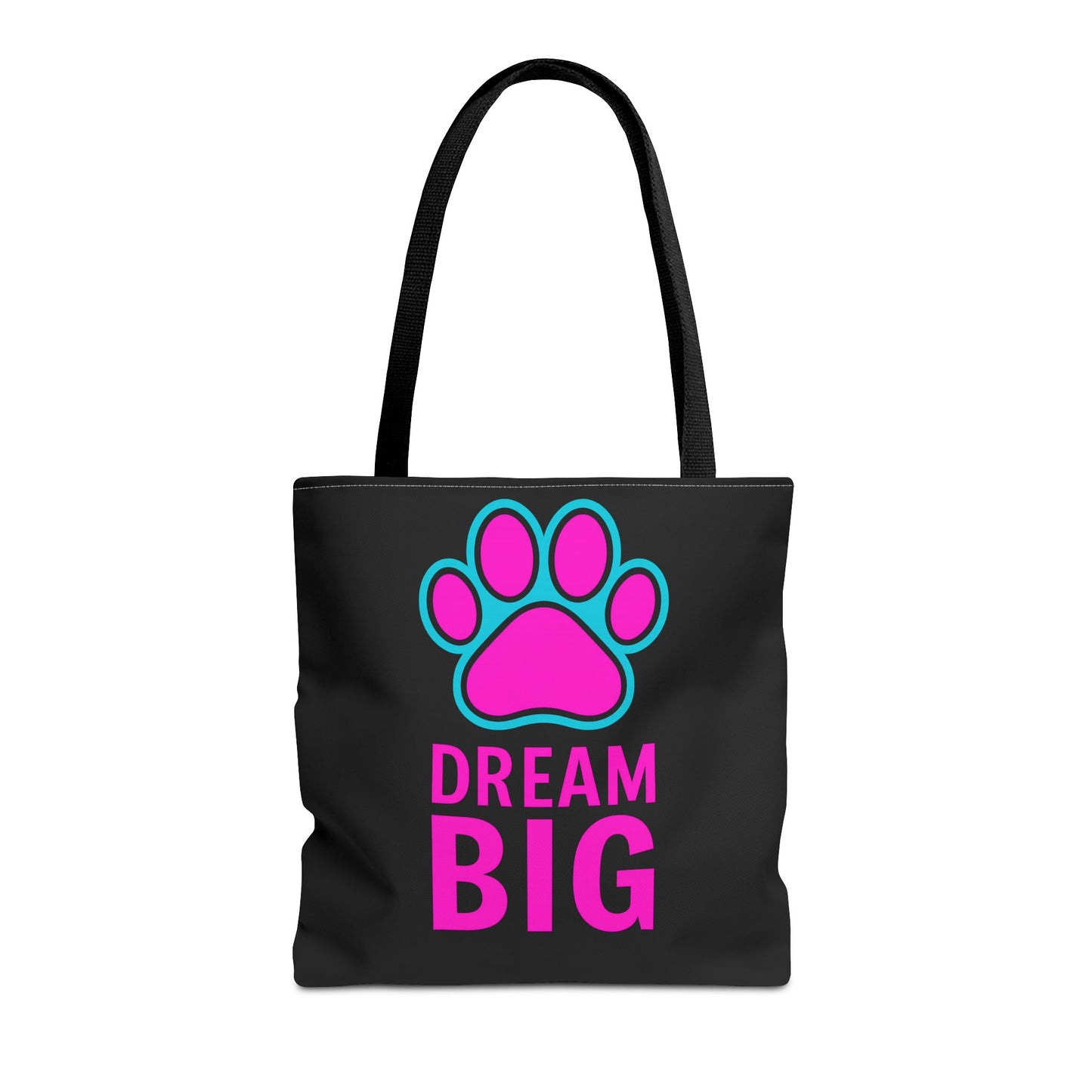 Dream Big Paw Print Tote Bag, Cute Dog Lover Gift, Pet Mom Accessory, Reusable Shopping Bag, Inspirational Dog Tote