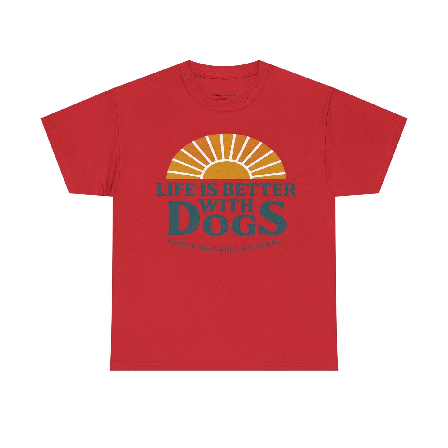 Life is Better with Dogs Unisex Heavy Cotton Tee, Dog Lover Gift, Pet Owner Apparel, Fun Casual Wear, Perfect for Dog Lovers