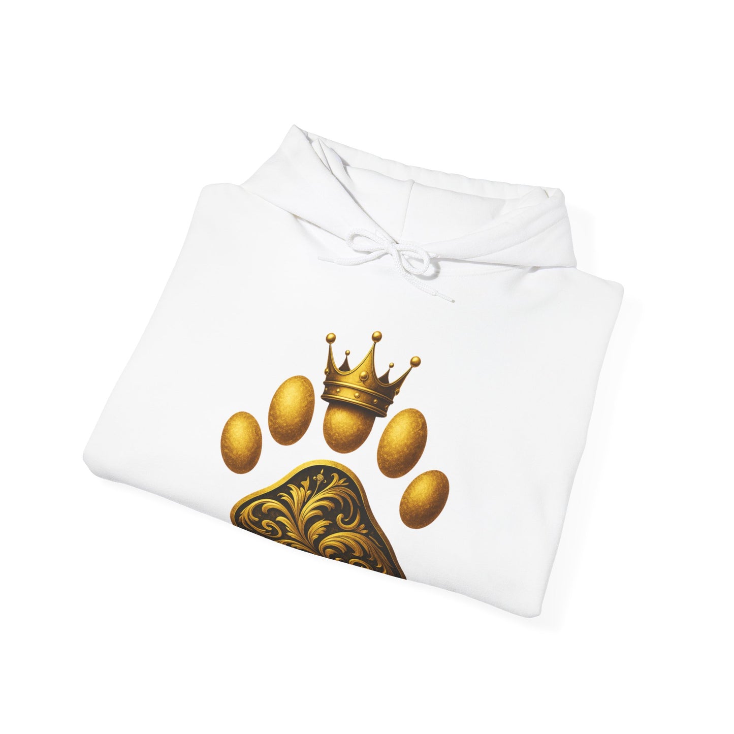 Royal Paw Print Hooded Sweatshirt - Cozy Pet-Themed Gift, Casual Wear, Animal Lover Hoodie, Unique Pet Owner Apparel, Gift for Dog Lovers