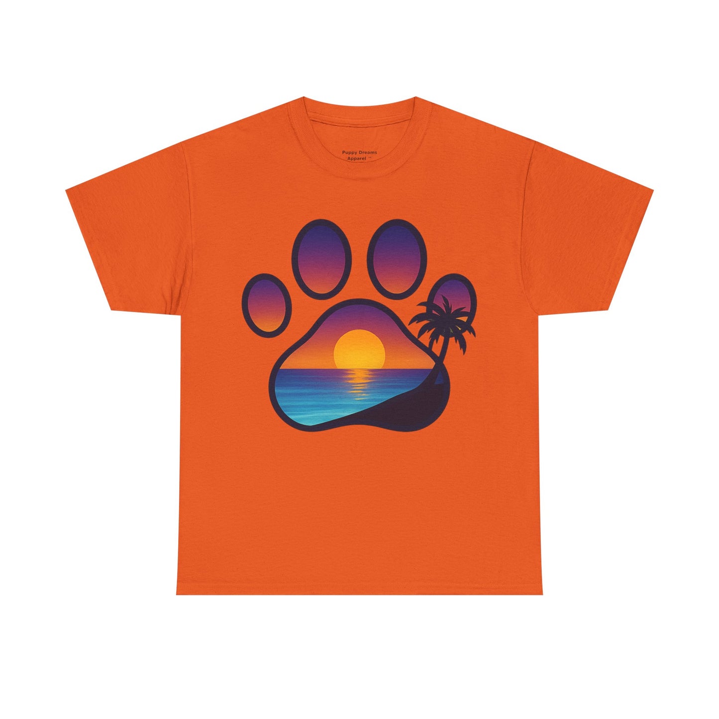 Sunset Beach Paw Print Tee | Pet Lovers Shirt, Gift for Dog Owners, Casual Wear, Summer Vibes, Animal Lover Apparel