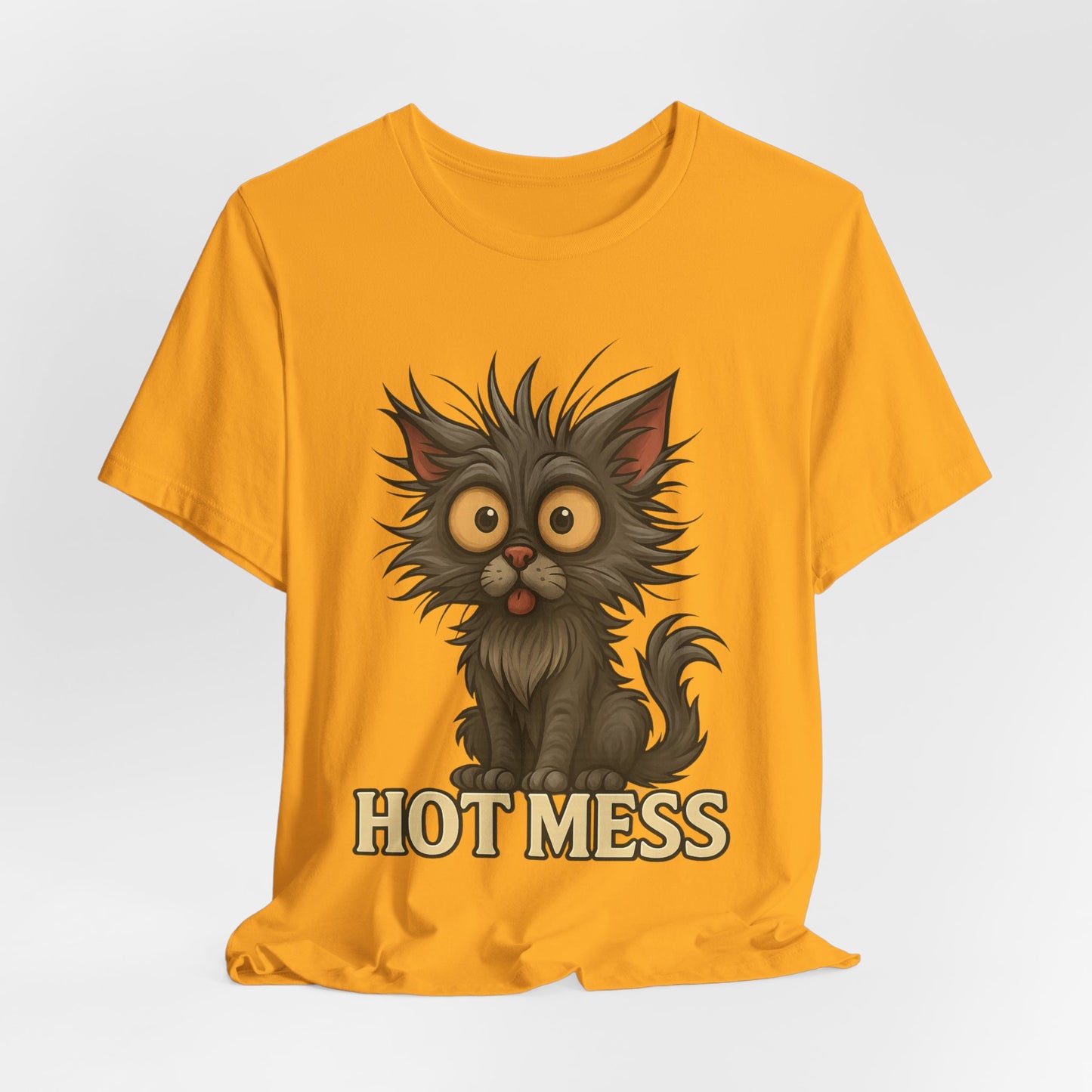 Hot Mess Cat Tee — Funny Cute Cat Graphic T-Shirt