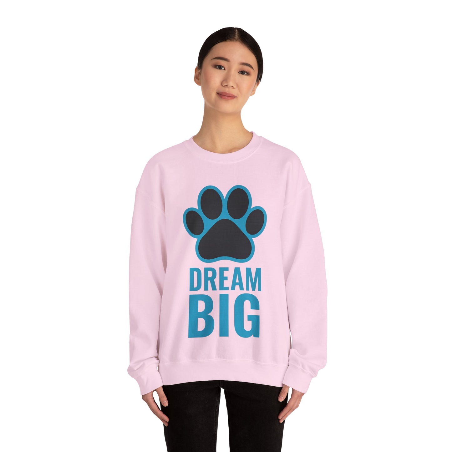 Dream Big Pet-Themed Unisex Crewneck Sweatshirt, Cozy Gift for Animal Lovers, Casual Wear, Dog Mom Gift, Birthday Gift, Comfortable Apparel