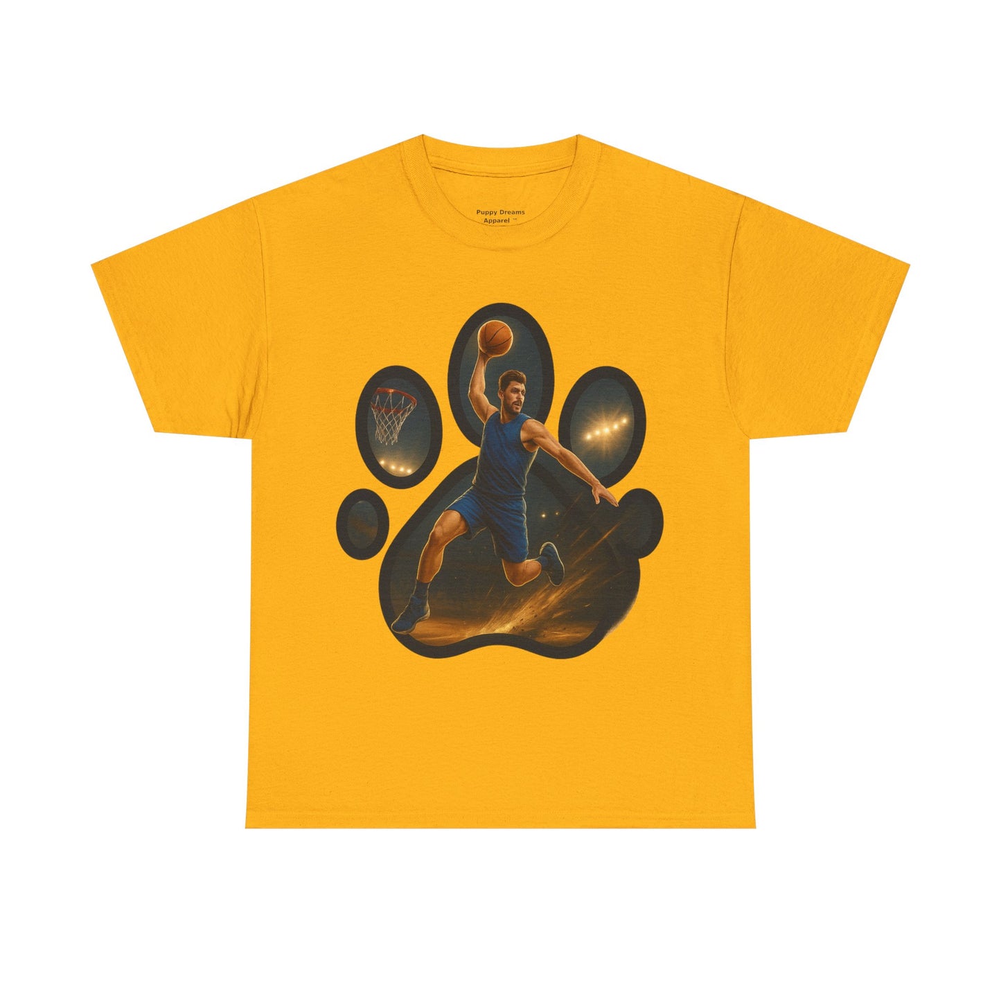 Paw Print Sports Tee | Unisex Heavy Cotton T-Shirt, Animal Lover Gift, Athletes Apparel, Cool Gym Wear, Unique Pet Lover Gift