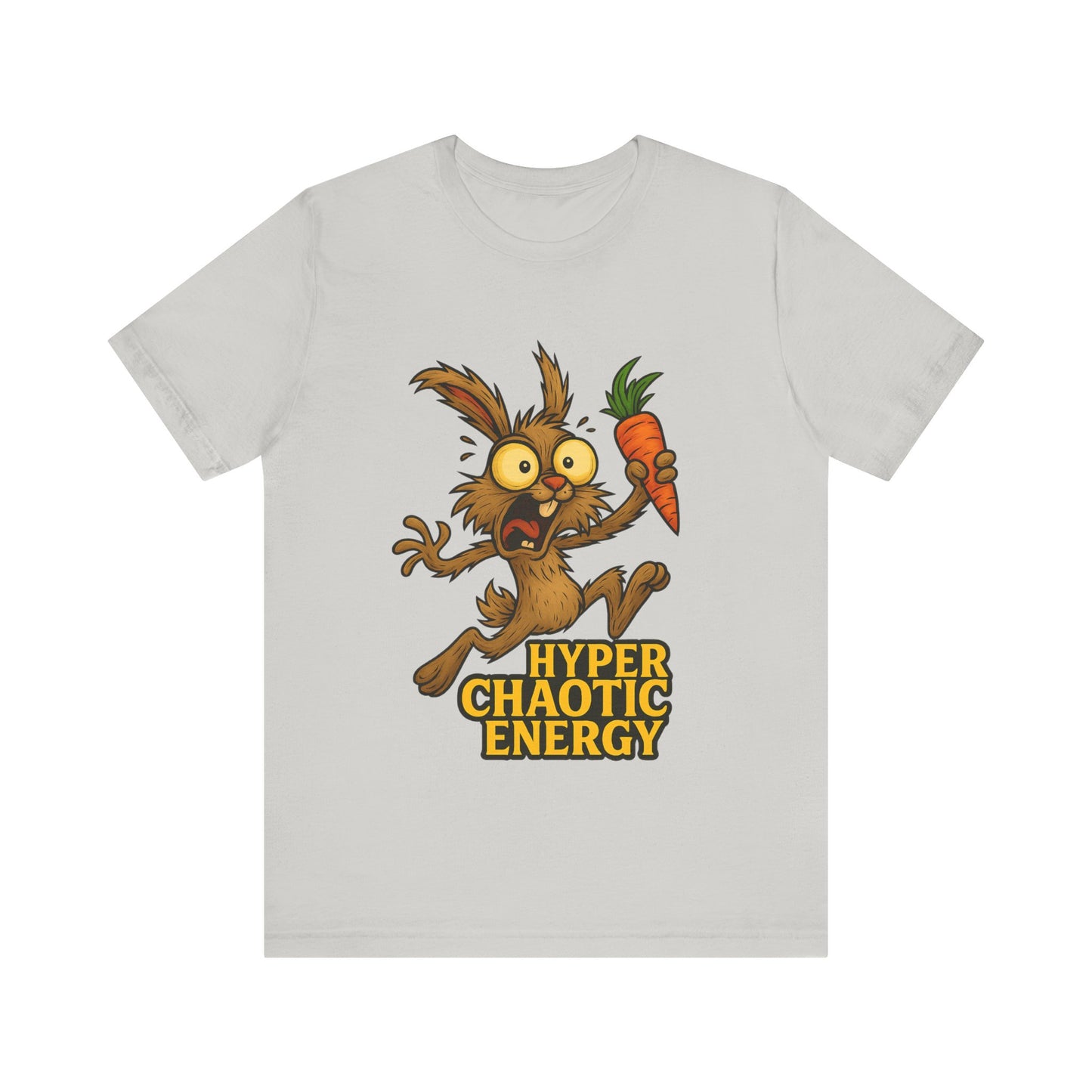 Rabbit Cartoon Tee - "Hyper Chaotic Energy" / "Rabbits Let Me Overthink About It" Graphic T-Shirt