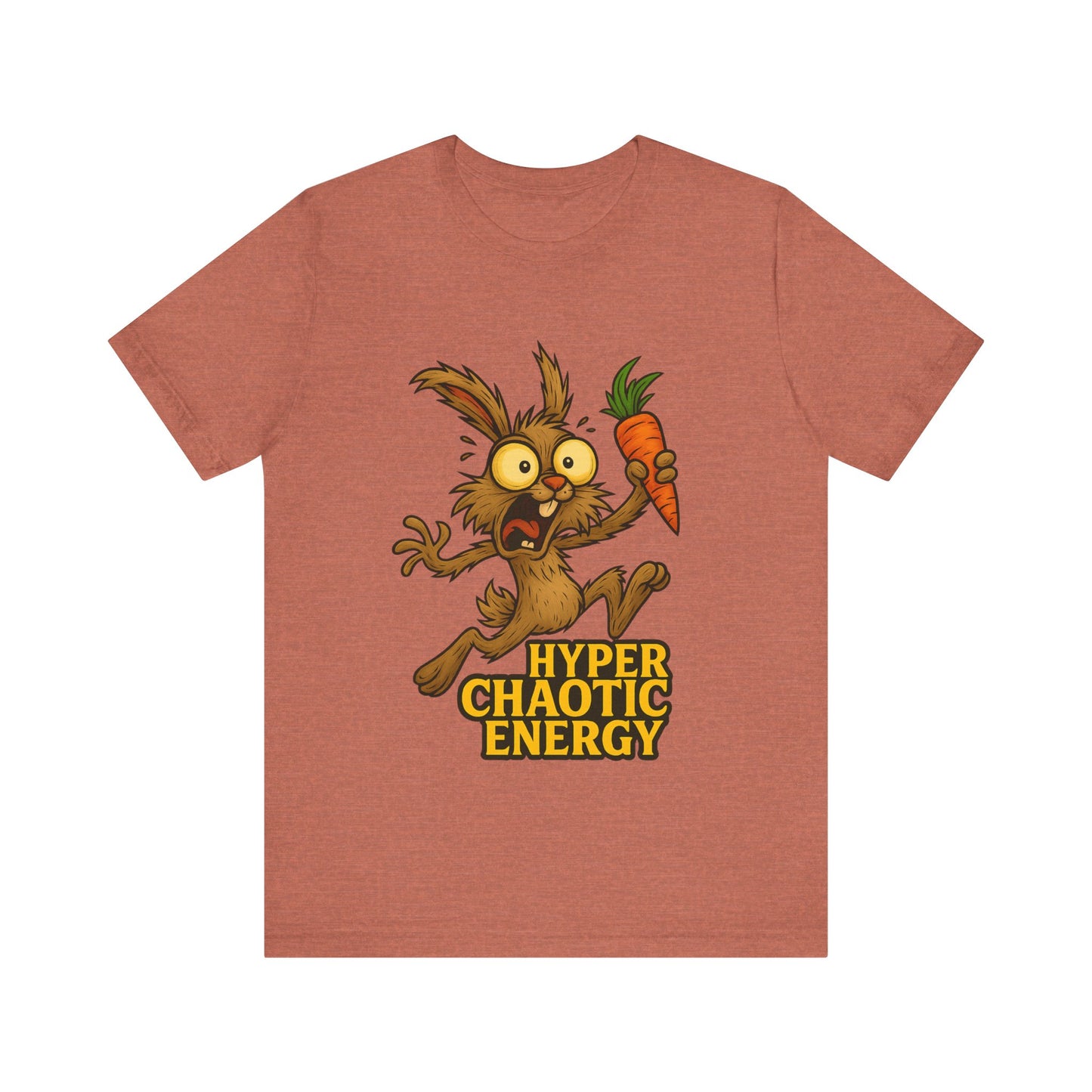 Rabbit Cartoon Tee - "Hyper Chaotic Energy" / "Rabbits Let Me Overthink About It" Graphic T-Shirt