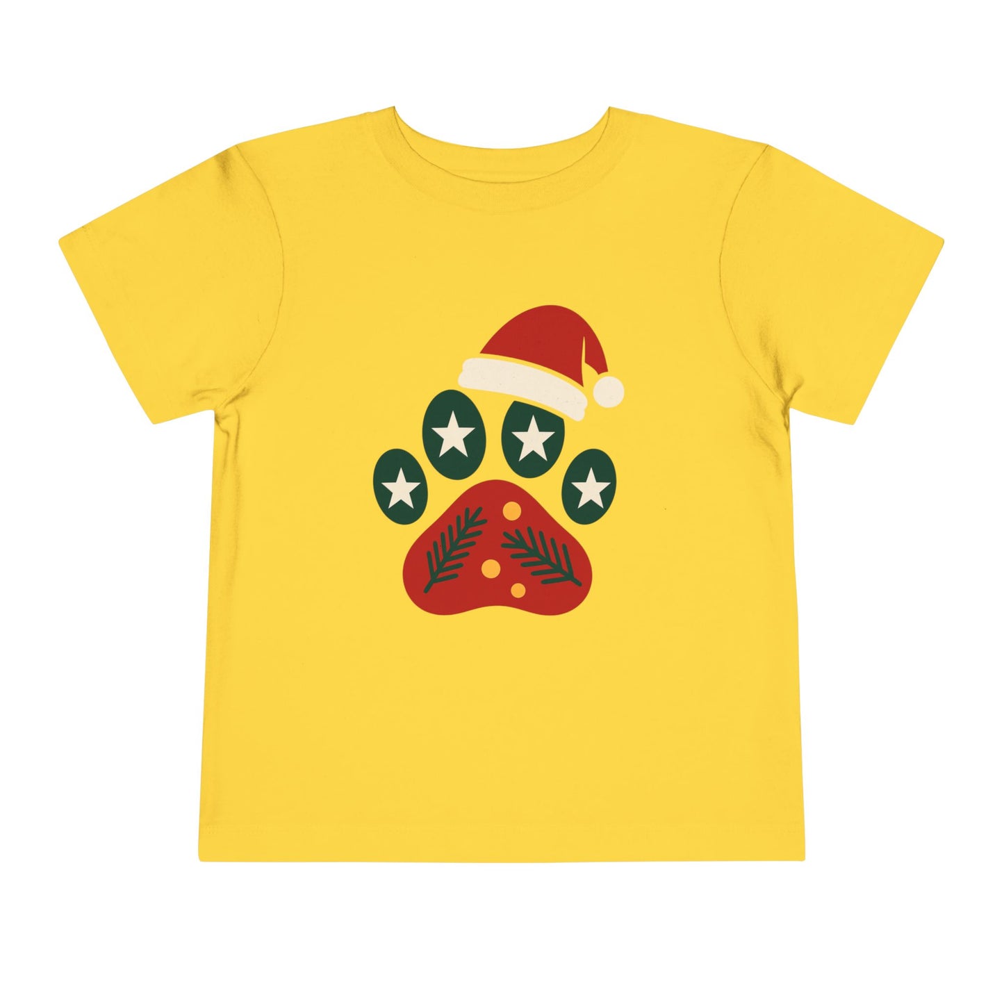 Festive Toddler Tee with Christmas Paw Print Design, Holiday Outfit, Kids Christmas Shirt, Cute Gift for Toddlers, Infant Apparel