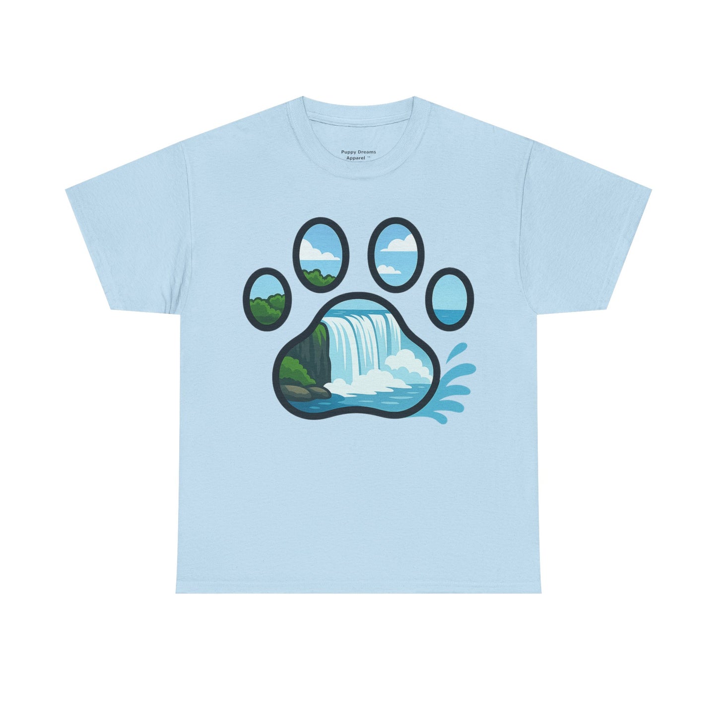Nature-Inspired Paw Print Tee, Unisex Heavy Cotton Tee, Cute Animal Shirt, Outdoor Lover Gift, Eco-Friendly Apparel, Casual Wear