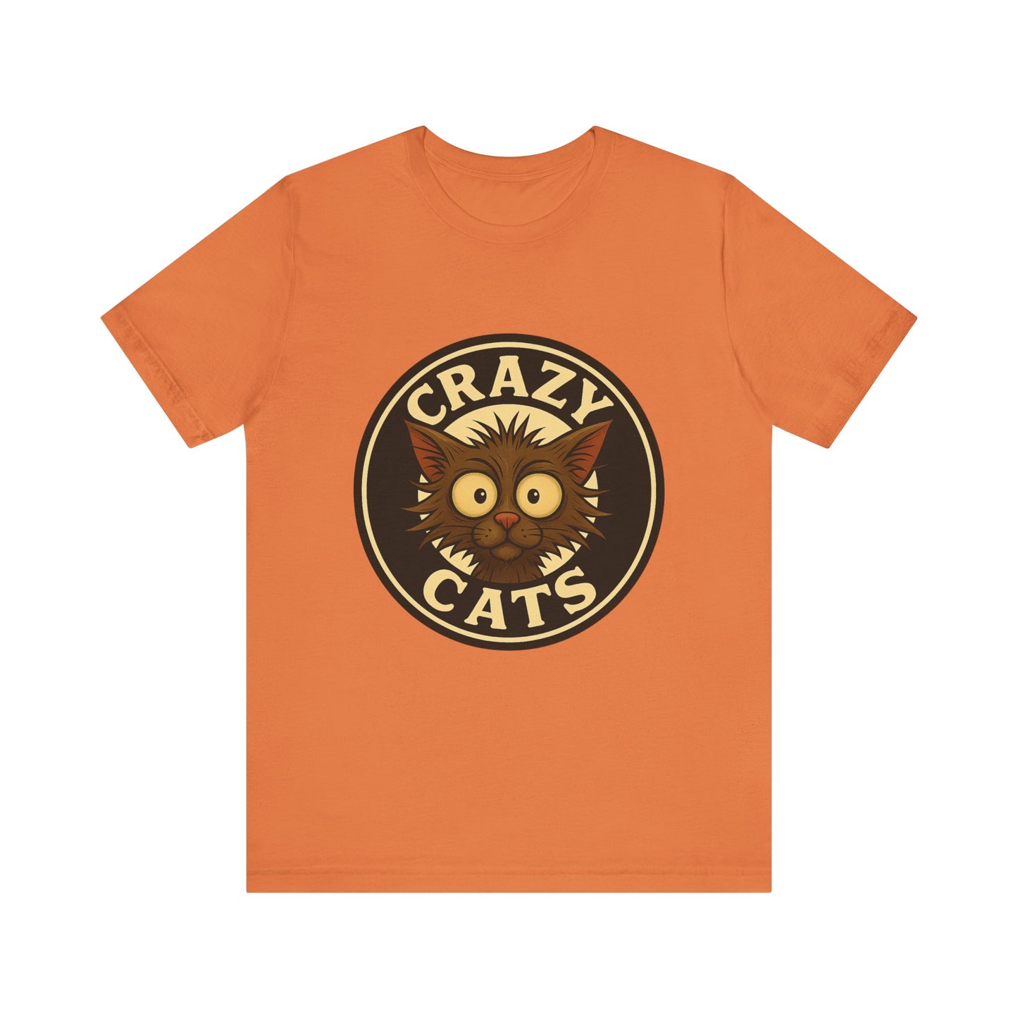 Crazy Cats T‑Shirt — Retro Cute Cat Badge Tee