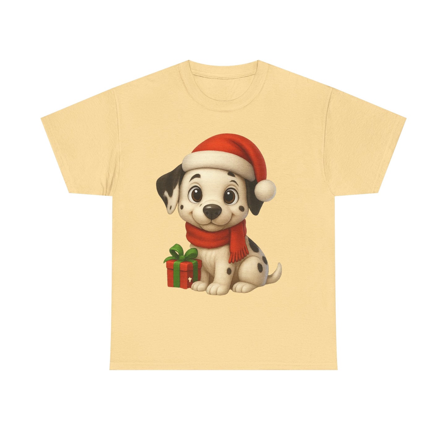 Adorable Christmas Puppy Tee - Unisex Heavy Cotton Tee