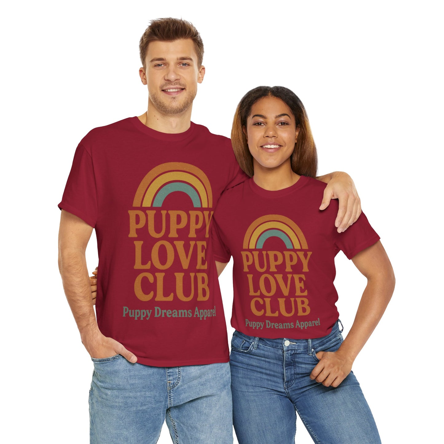Puppy Love Club Unisex Heavy Cotton Tee, Dog Lover Shirt, Pet Owner Gift, Cute Graphic Tee, Animal Enthusiast Apparel, Casual Everyday Wear