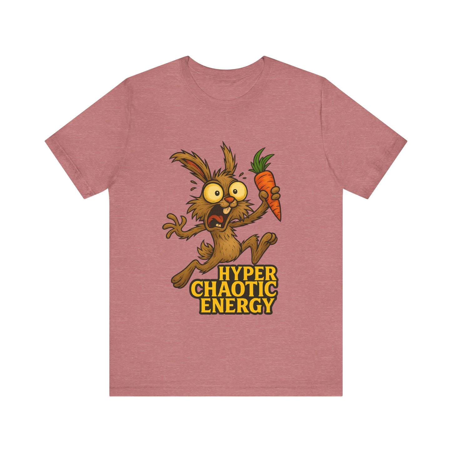 Rabbit Cartoon Tee - "Hyper Chaotic Energy" / "Rabbits Let Me Overthink About It" Graphic T-Shirt