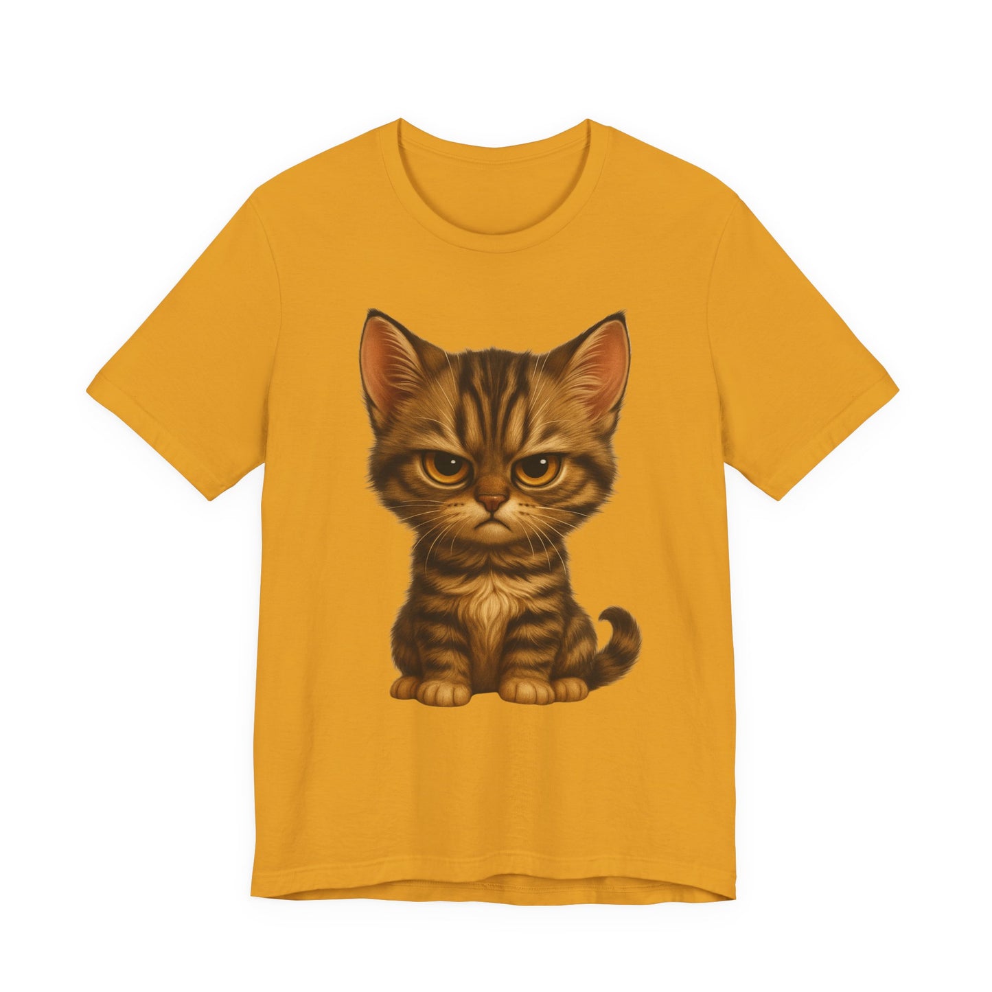 Cute Grumpy Tabby Kitten T-Shirt — Adorable Cat Graphic Tee