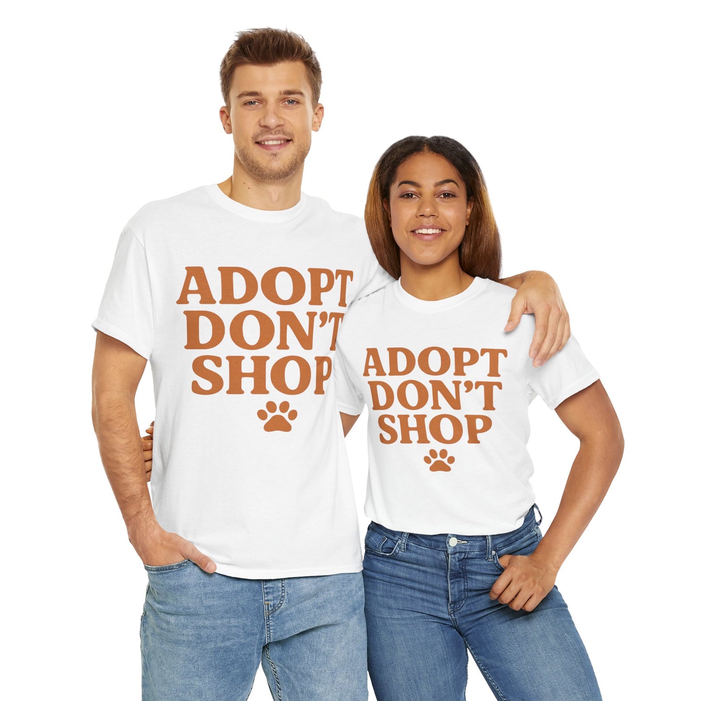 Adopt Don't Shop Unisex Heavy Cotton Tee, Pet Lover Gift, Animal Rescue T-Shirt, Ethical Fashion, Animal Rights, Casual Everyday Wear