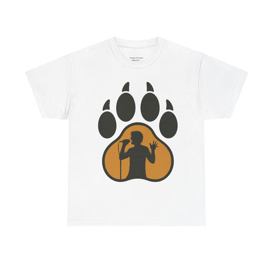 Rockin' Paw Print Tee - Unisex Cotton Shirt for Animal Lovers, Music Fans, Gifts, Concerts, Hipster Style