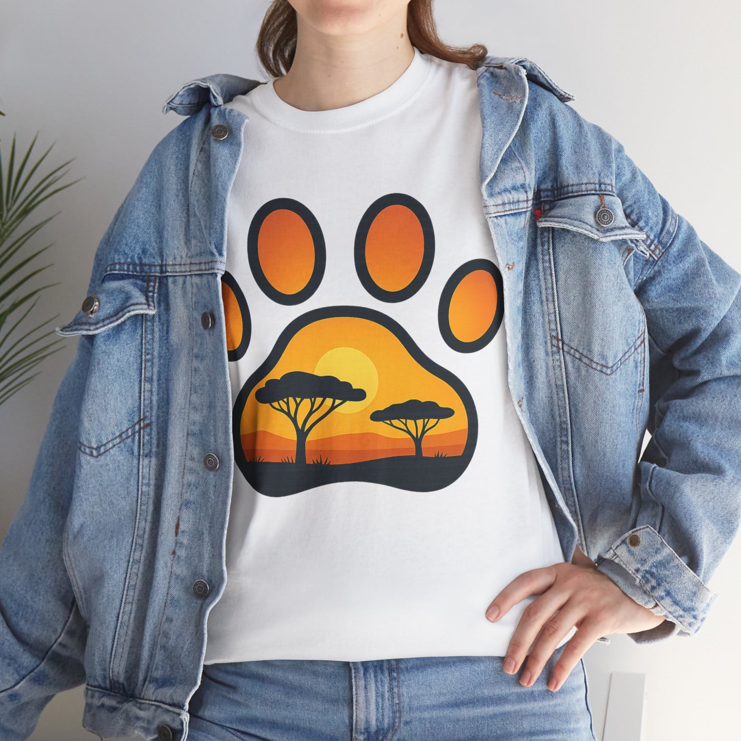 Sunset Paw Print Unisex Tee, Animal Lover Shirt, Nature Graphic T-Shirt, Gift for Pet Owners, Outdoor Adventure Apparel